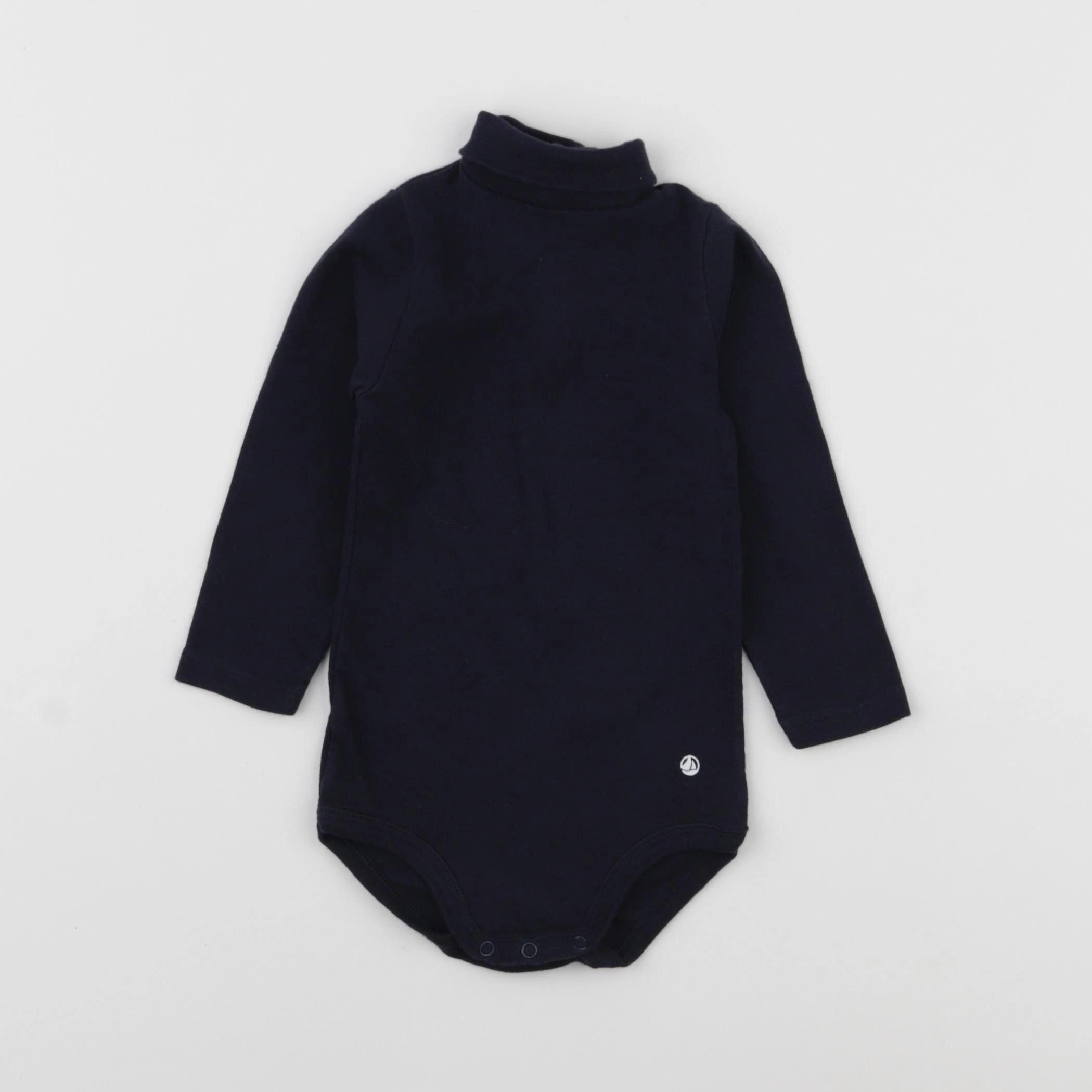 Petit Bateau - body à col bleu - 12 mois