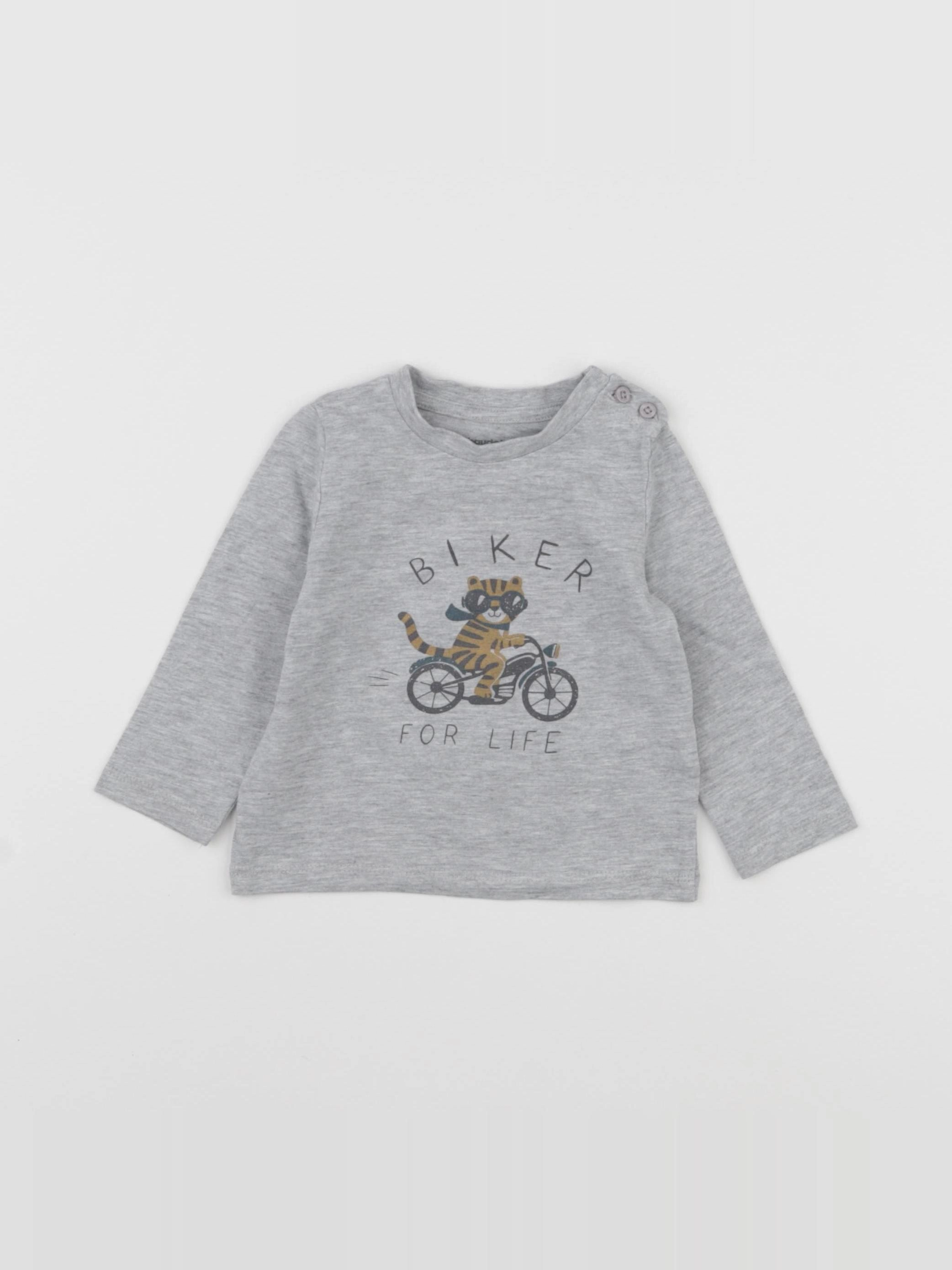 Vertbaudet - tee-shirt gris - 9 mois
