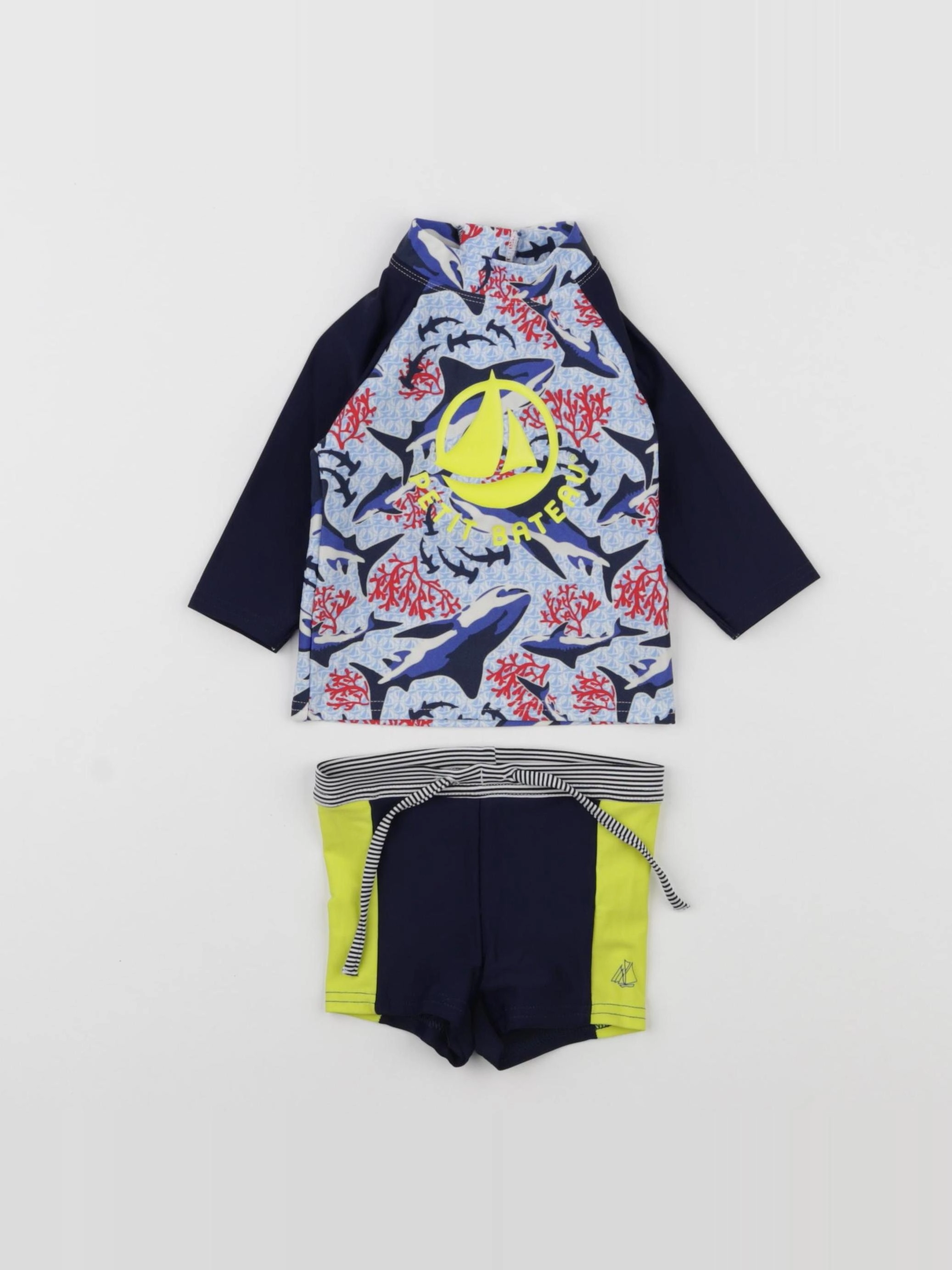 Petit Bateau - maillot de bain bleu - 6 mois