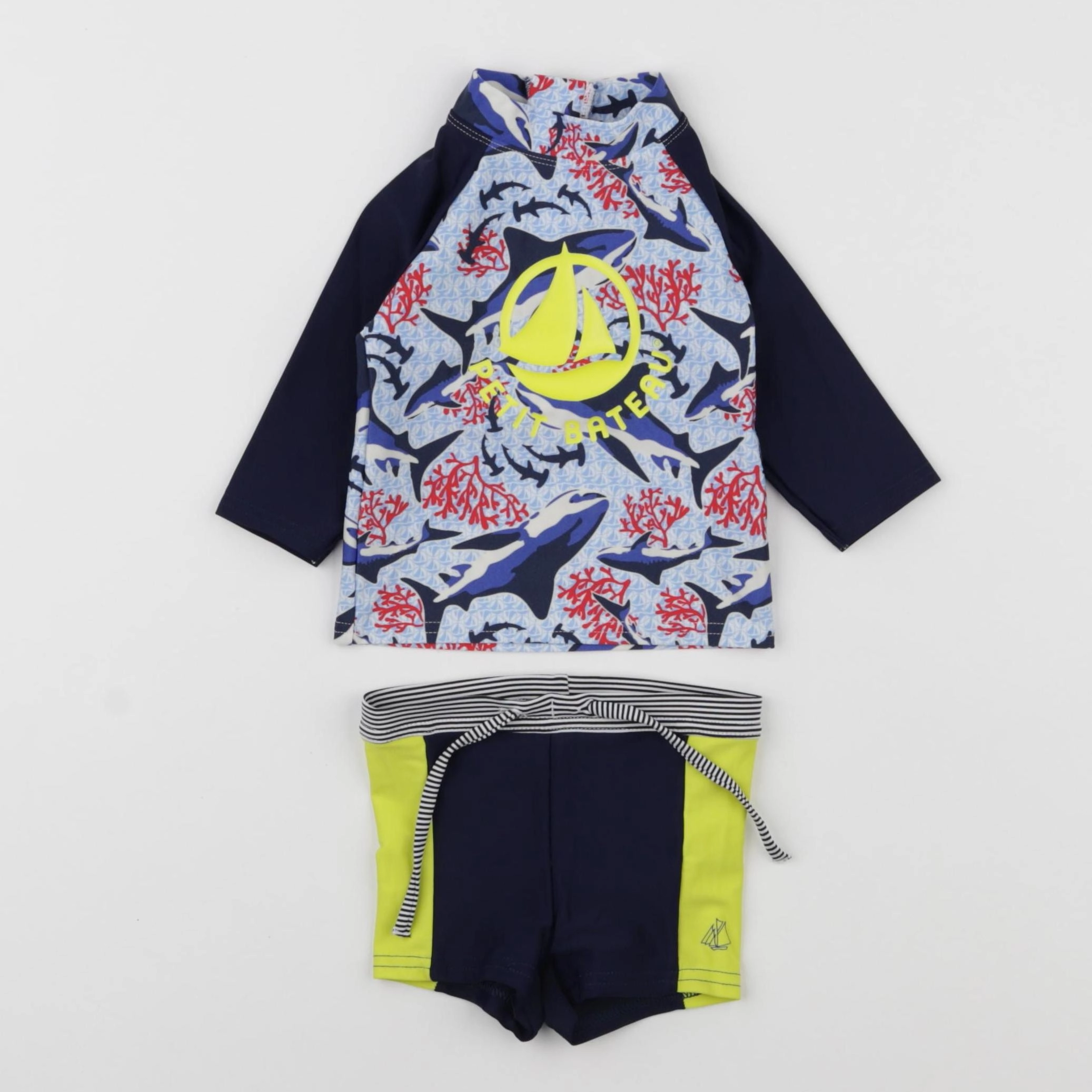 Petit Bateau - maillot de bain bleu - 6 mois