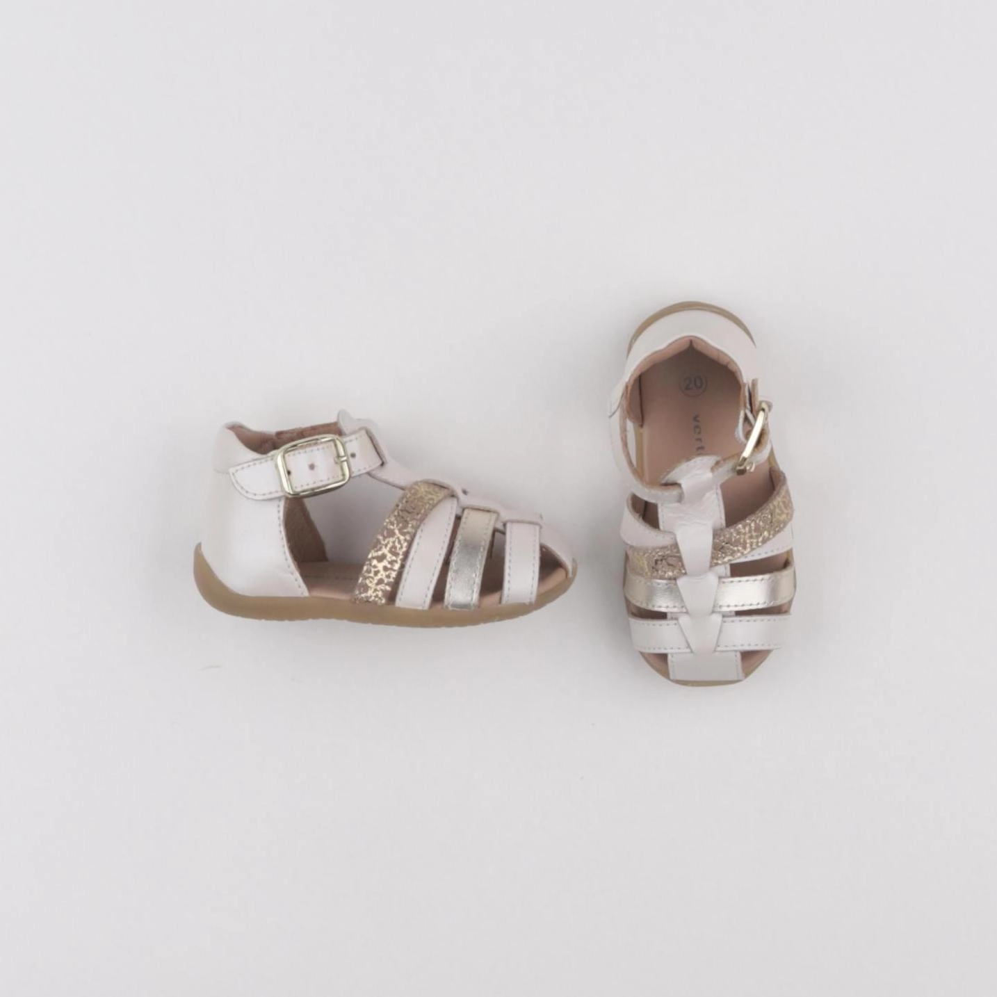 Vertbaudet - sandales beige, or - pointure 20