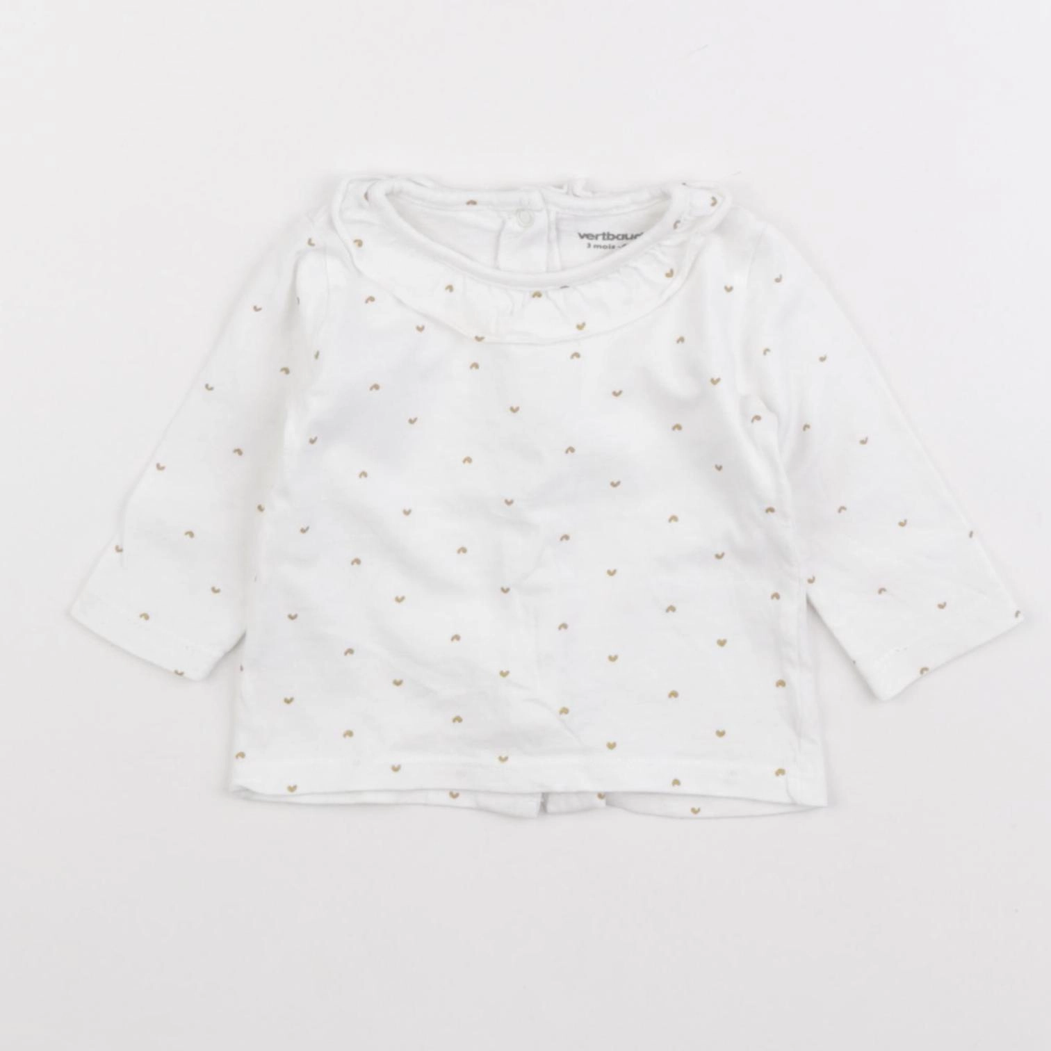Vertbaudet - tee-shirt blanc - 3 mois