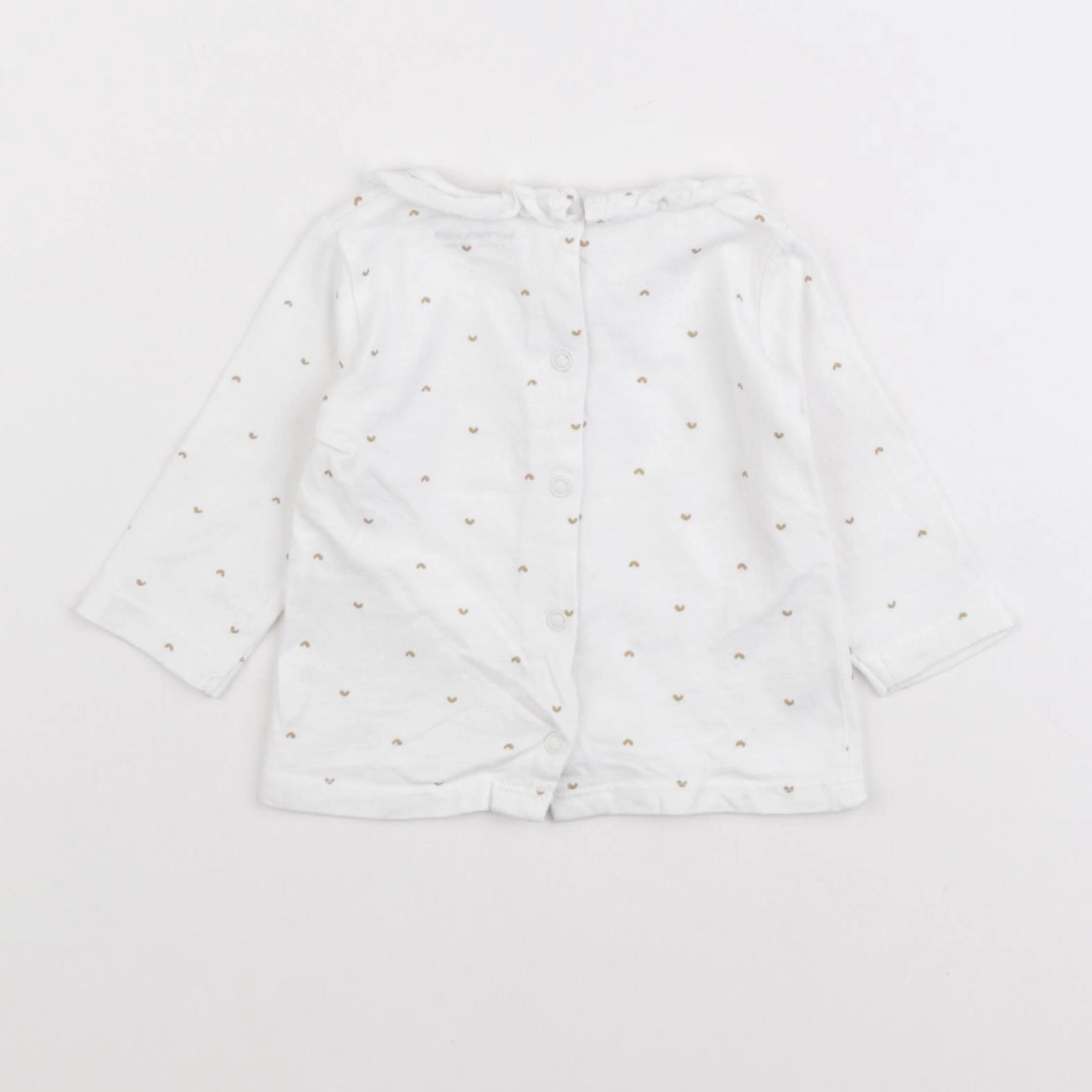 Vertbaudet - tee-shirt blanc - 3 mois