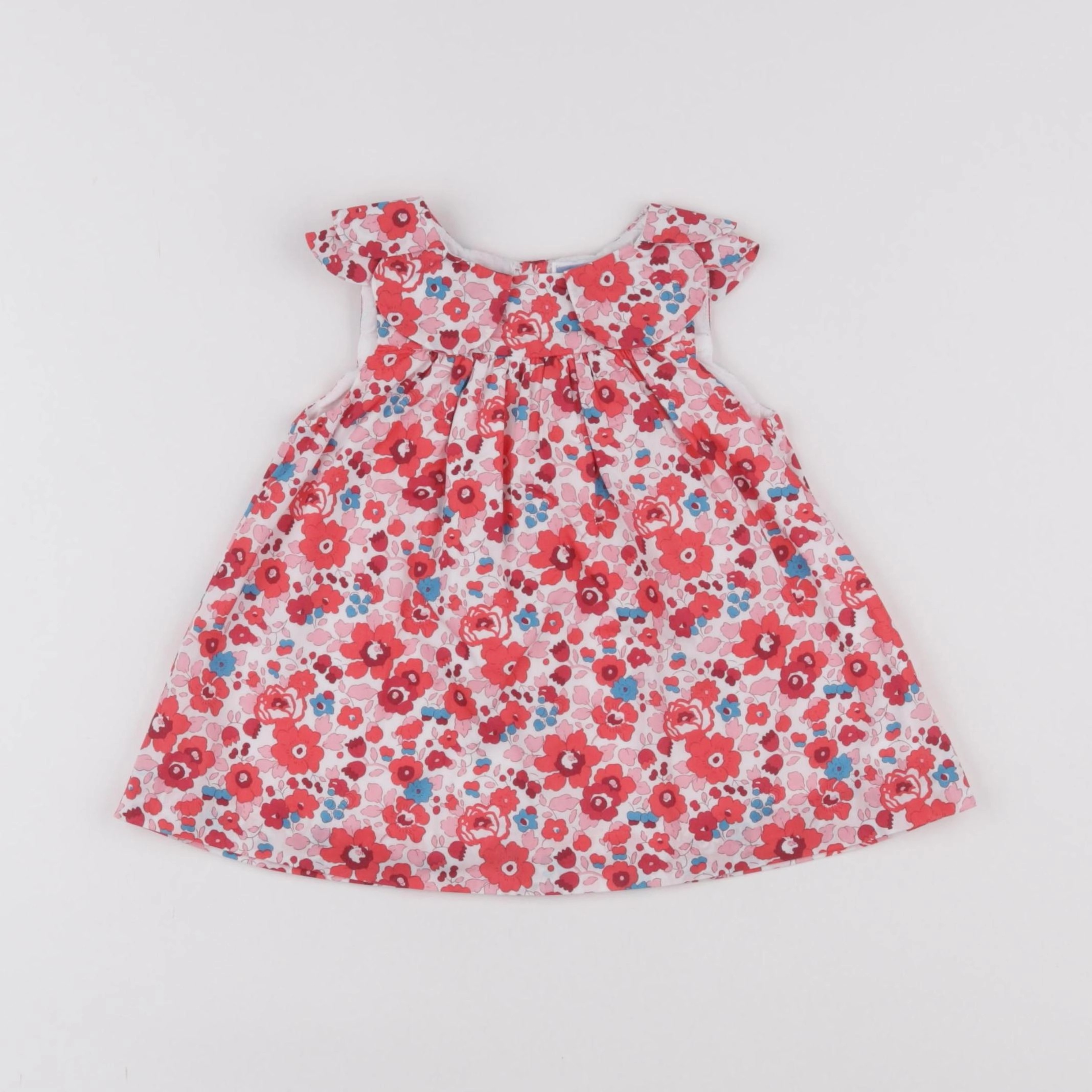 Jacadi - robe liberty rouge, rose - 6 mois