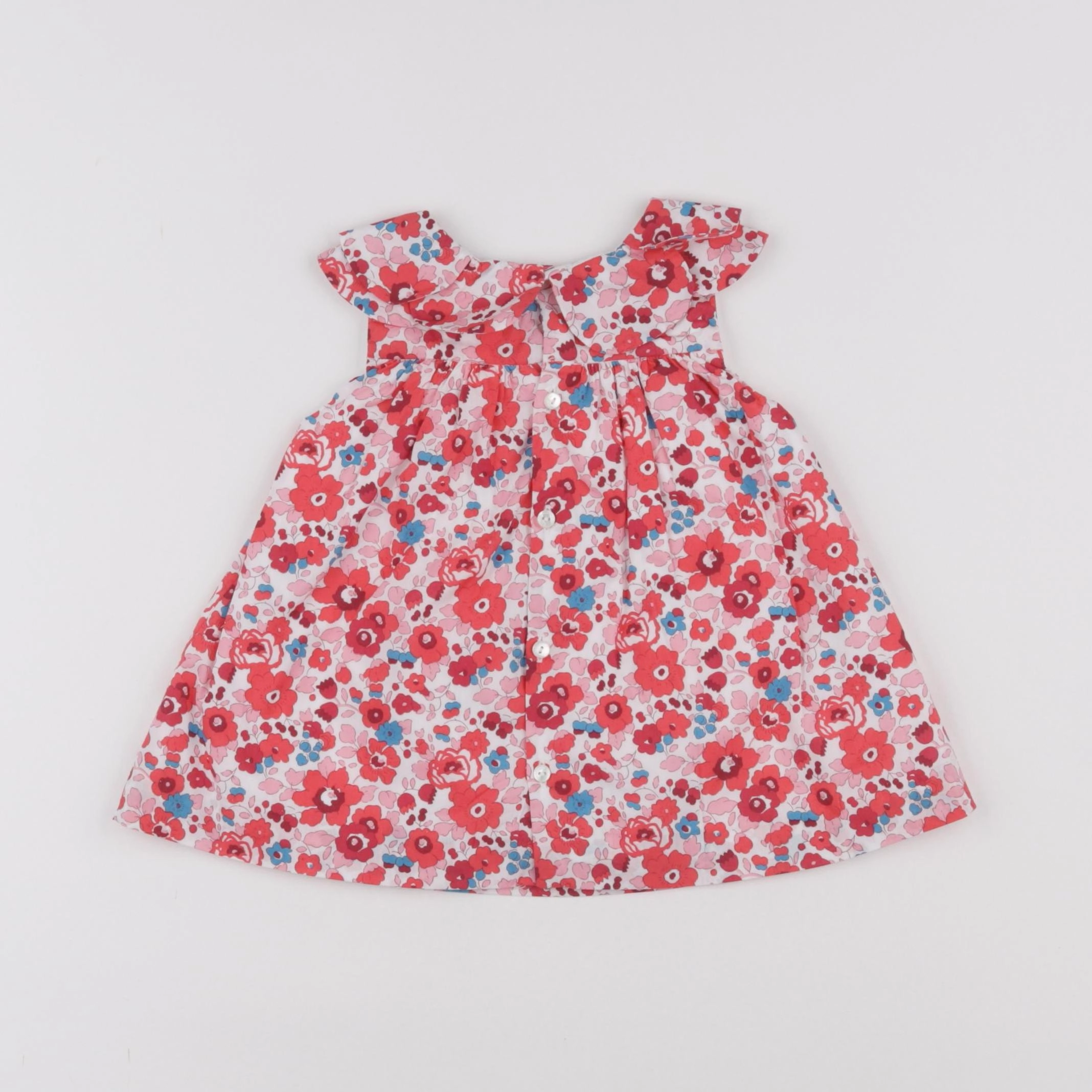 Jacadi - robe liberty rouge, rose - 6 mois