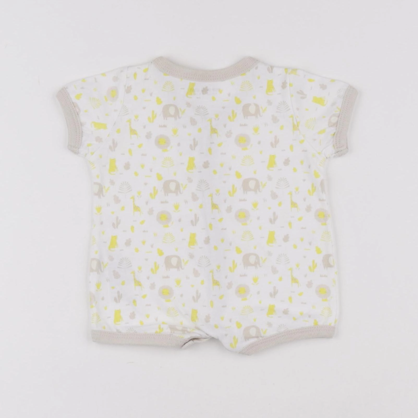 Vertbaudet - pyjama coton blanc, jaune - 1 mois