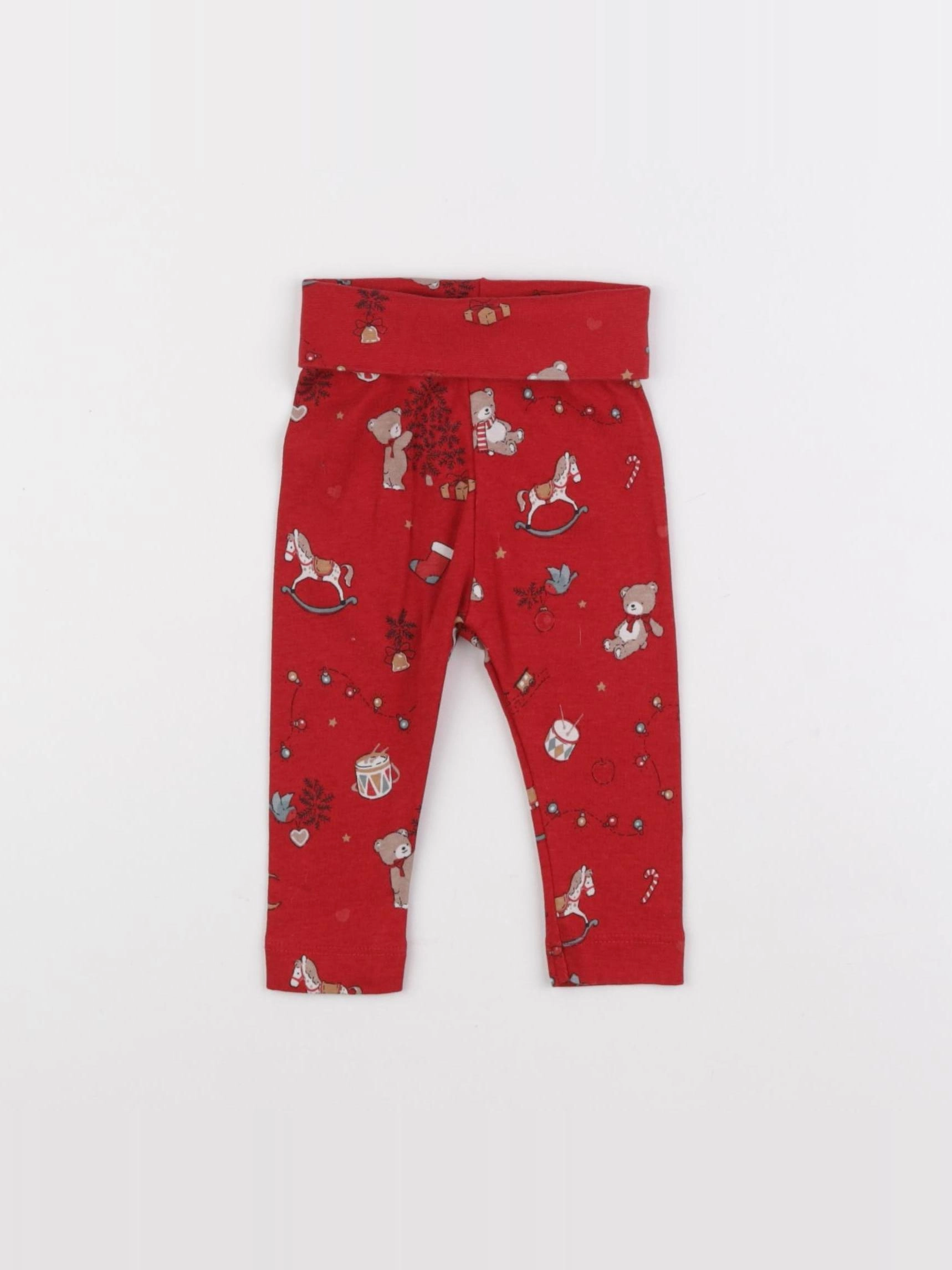 H&M - legging rouge - 4/6 mois