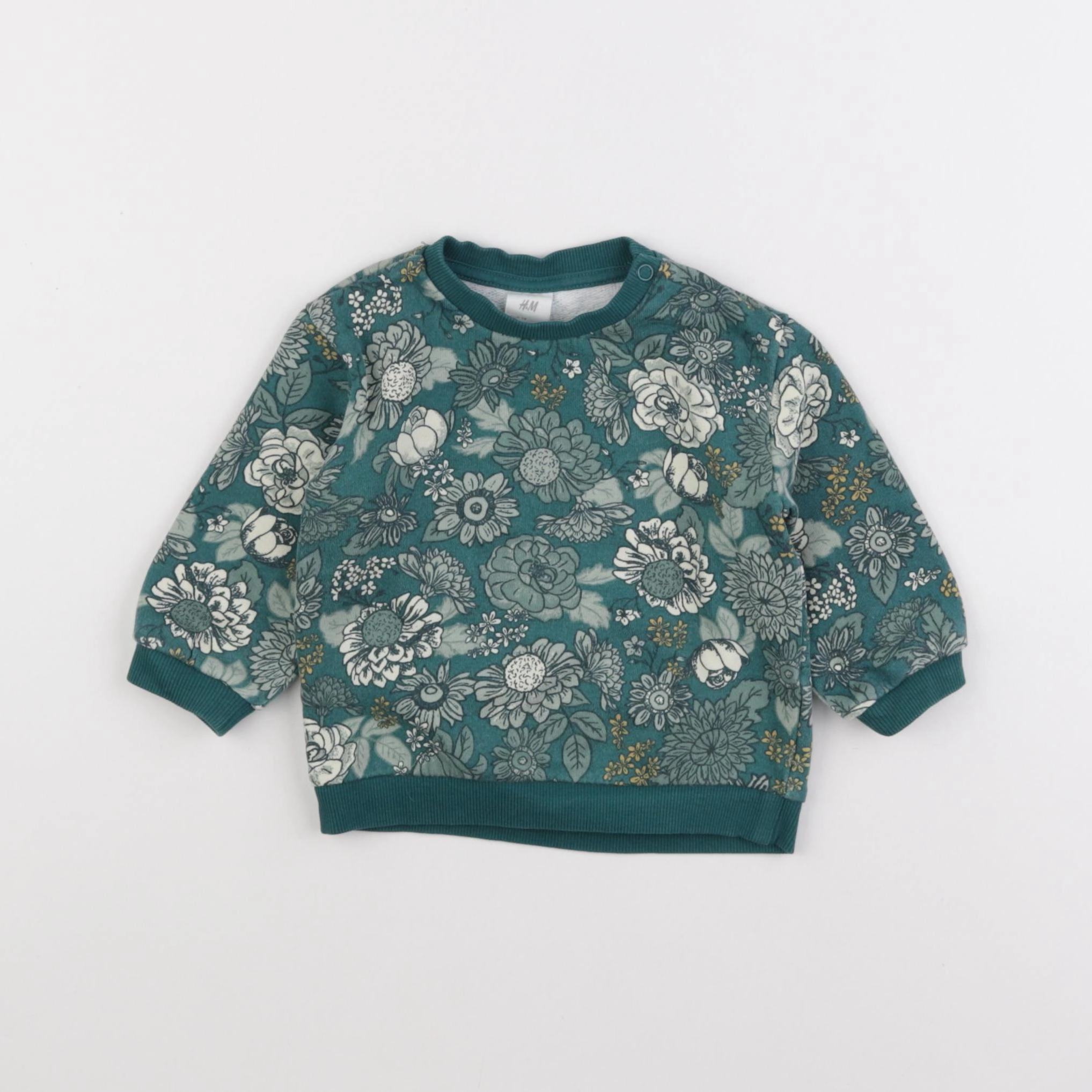 H&M - sweat vert - 6/9 mois