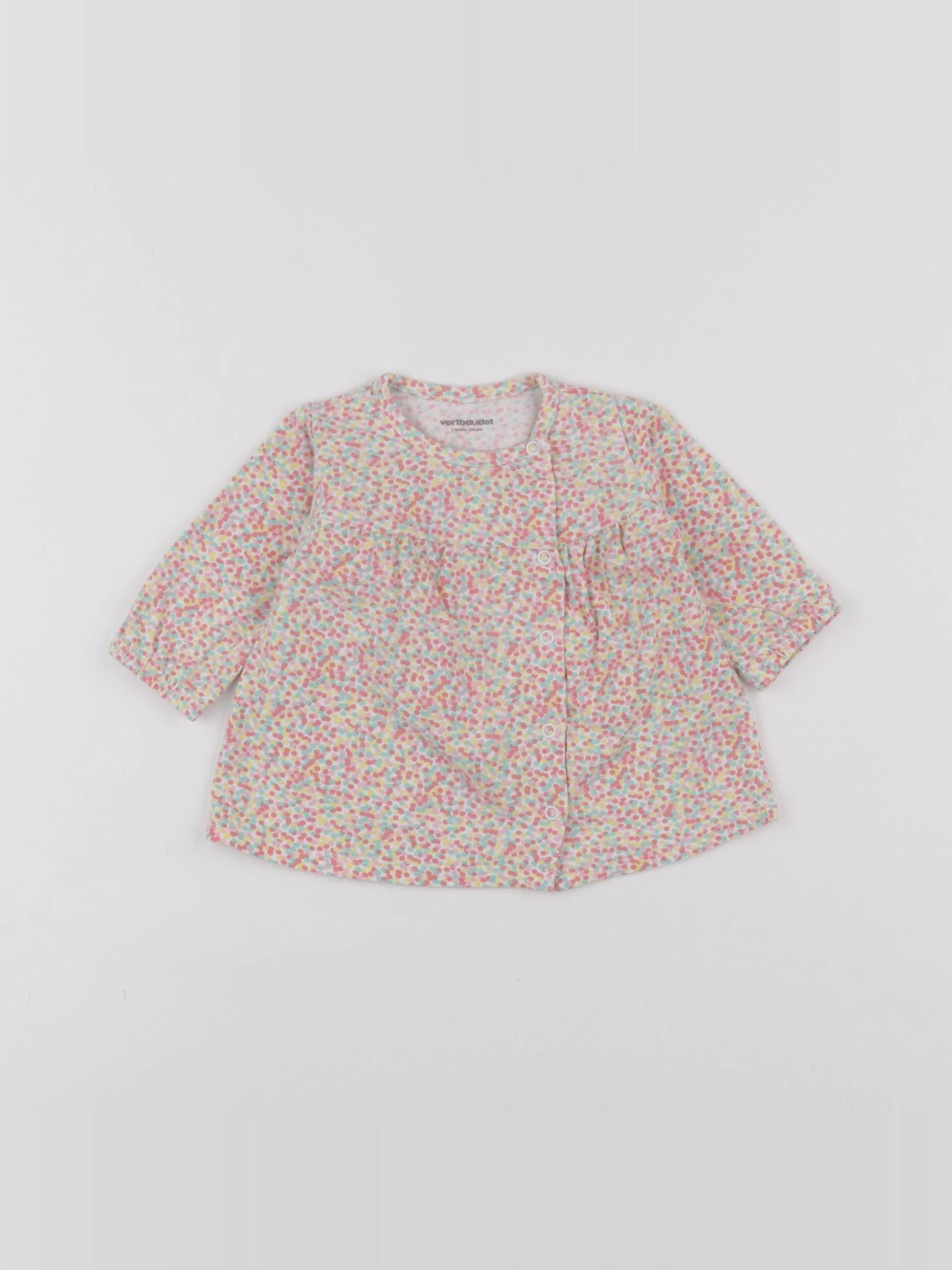 Vertbaudet - tee-shirt multicolore - 1 mois