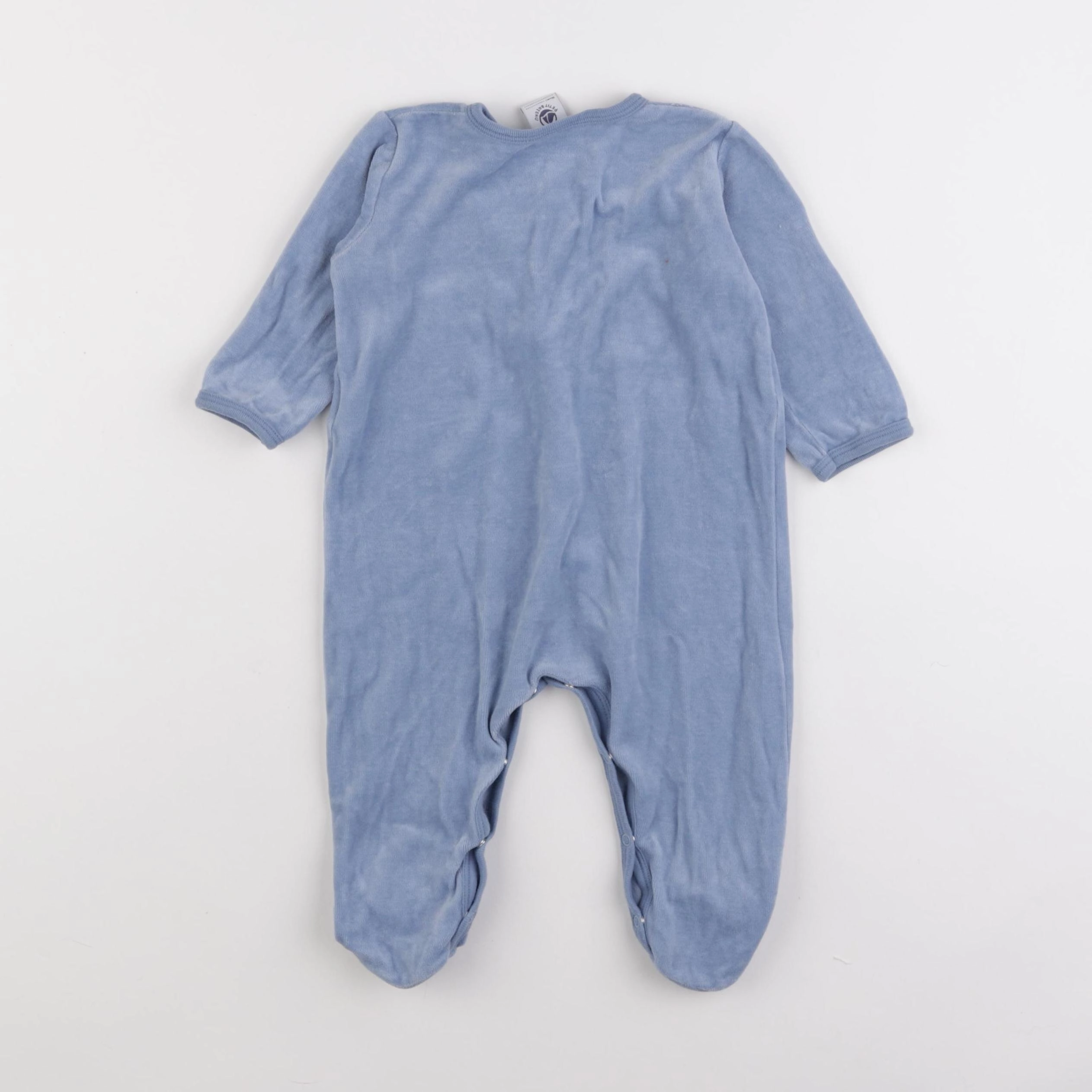 Petit Bateau - pyjama velours bleu - 12 mois