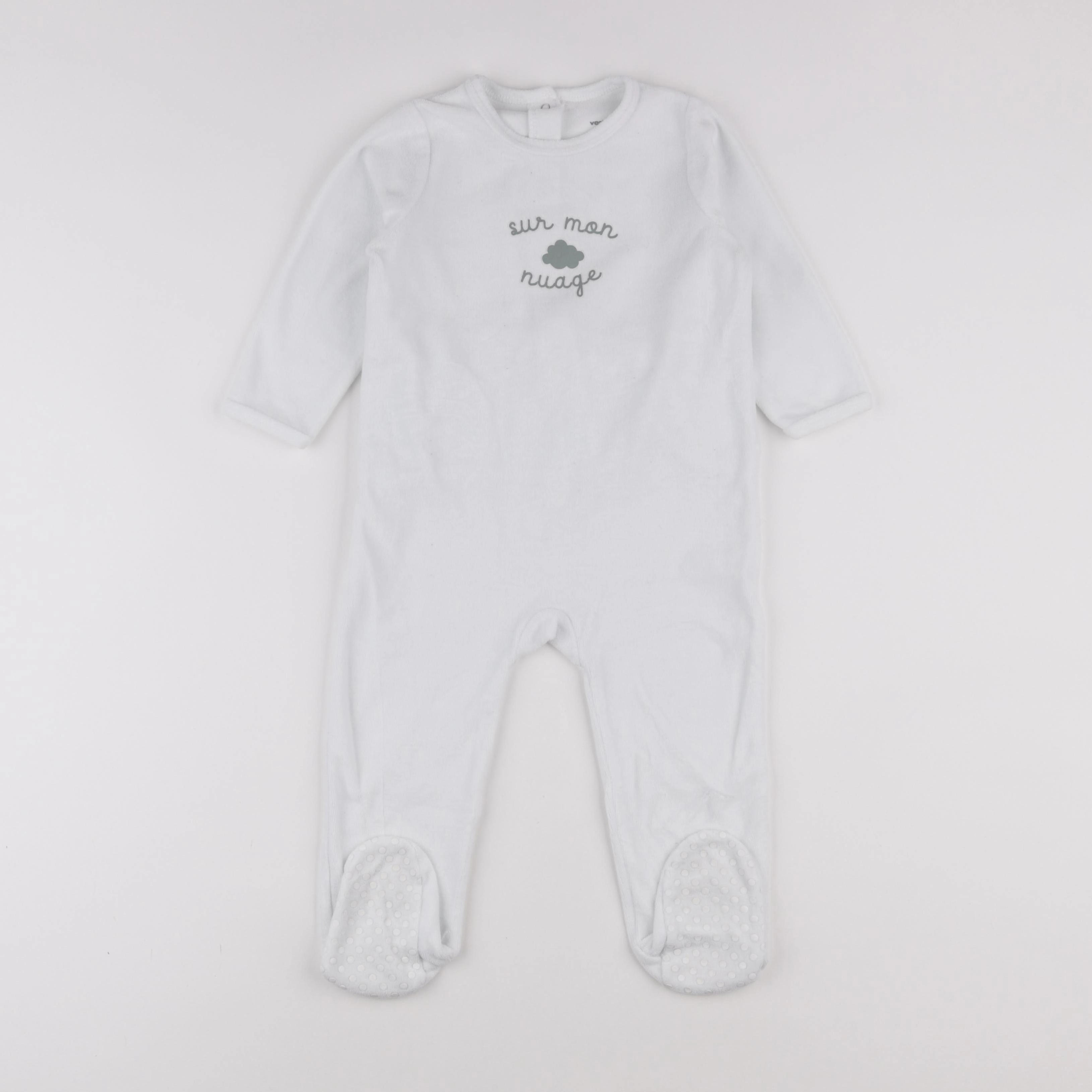 Vertbaudet - pyjama velours blanc - 2 ans