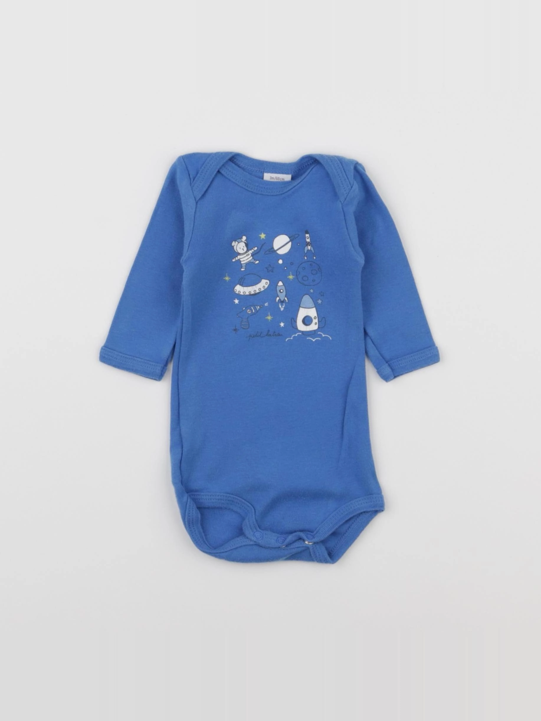Petit Bateau - body bleu - 3 mois