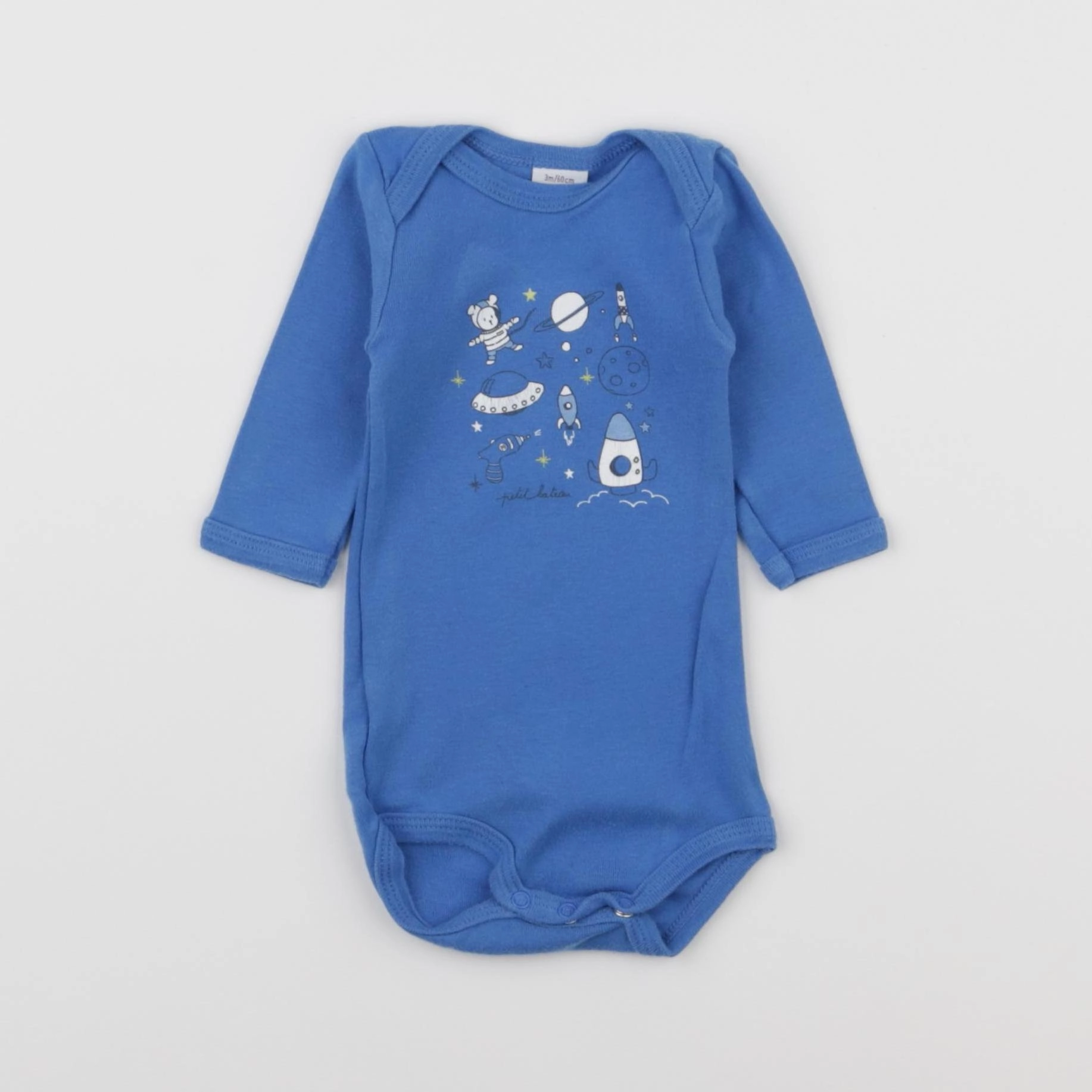 Petit Bateau - body bleu - 3 mois