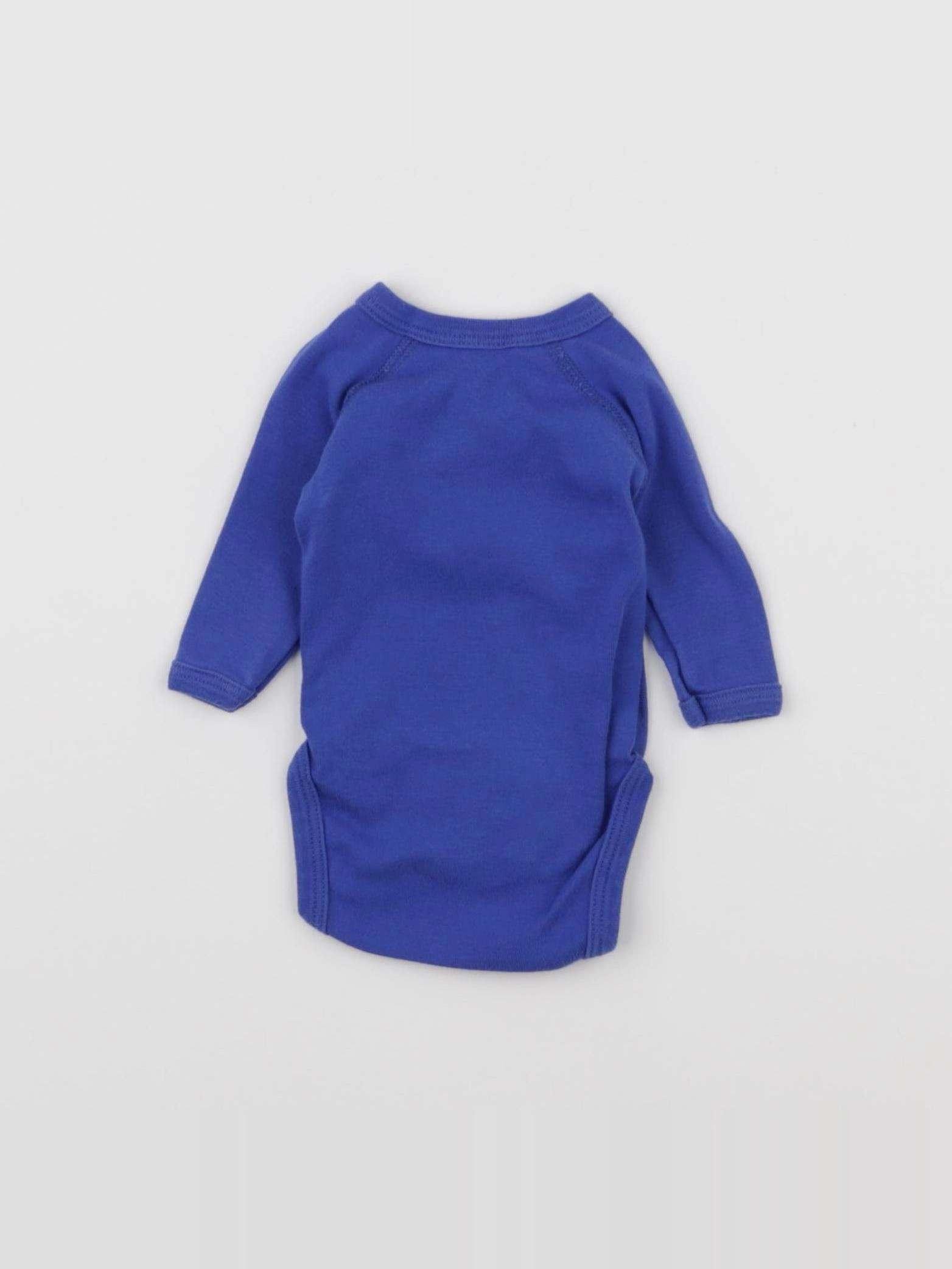 Petit Bateau - body bleu - 0 mois