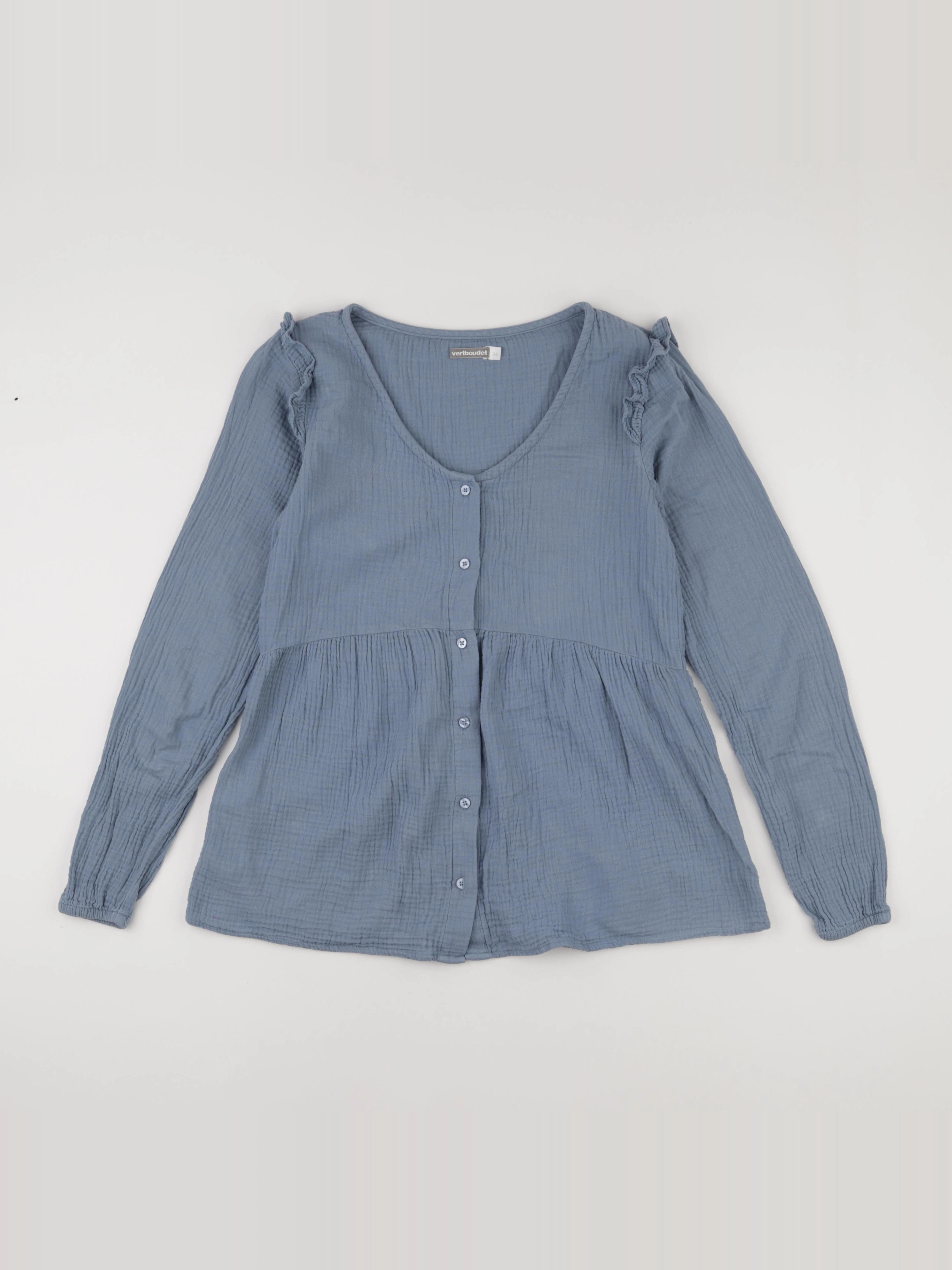 Vertbaudet - blouse allaitement, grossesse bleu - 34