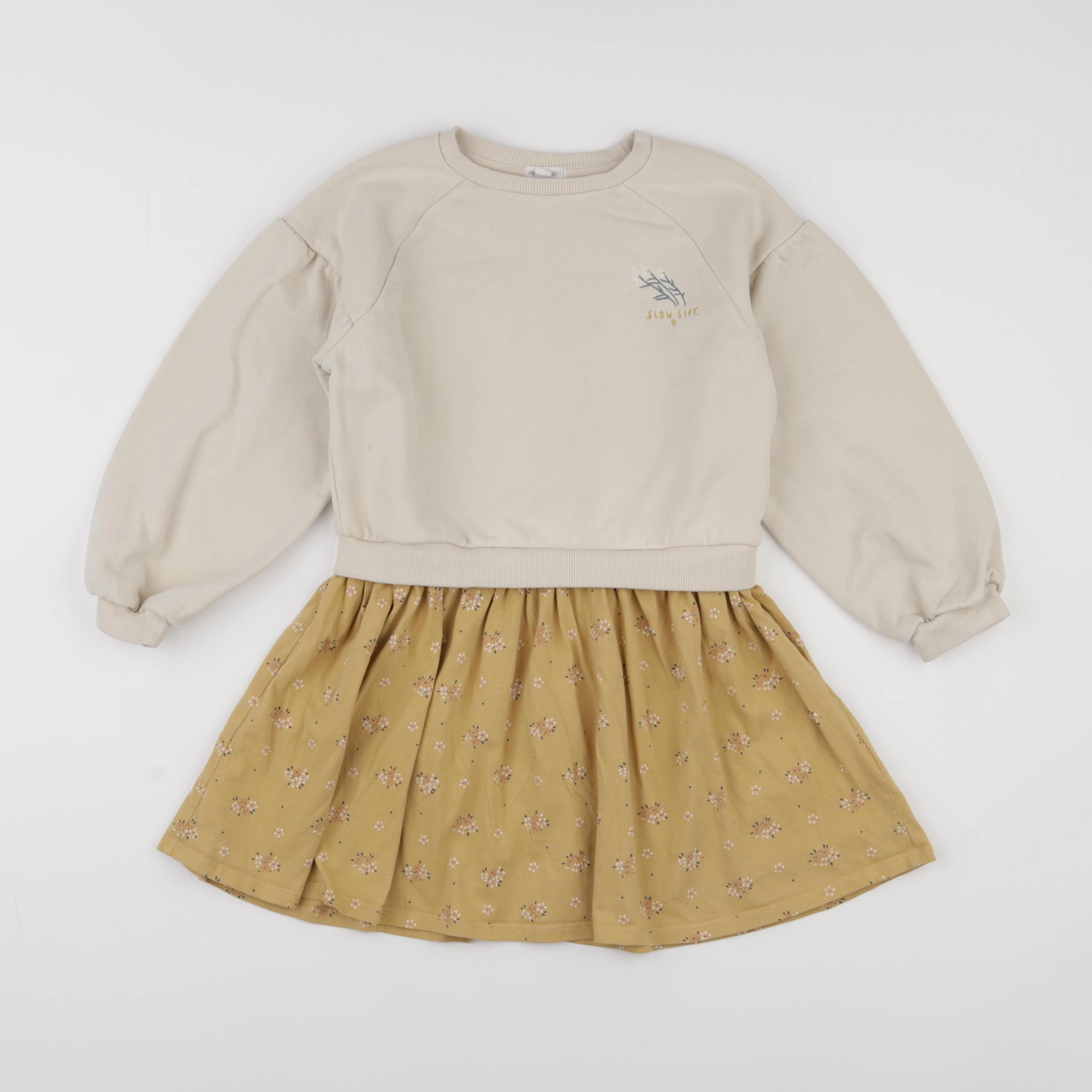 Vertbaudet - robe beige - 8 ans