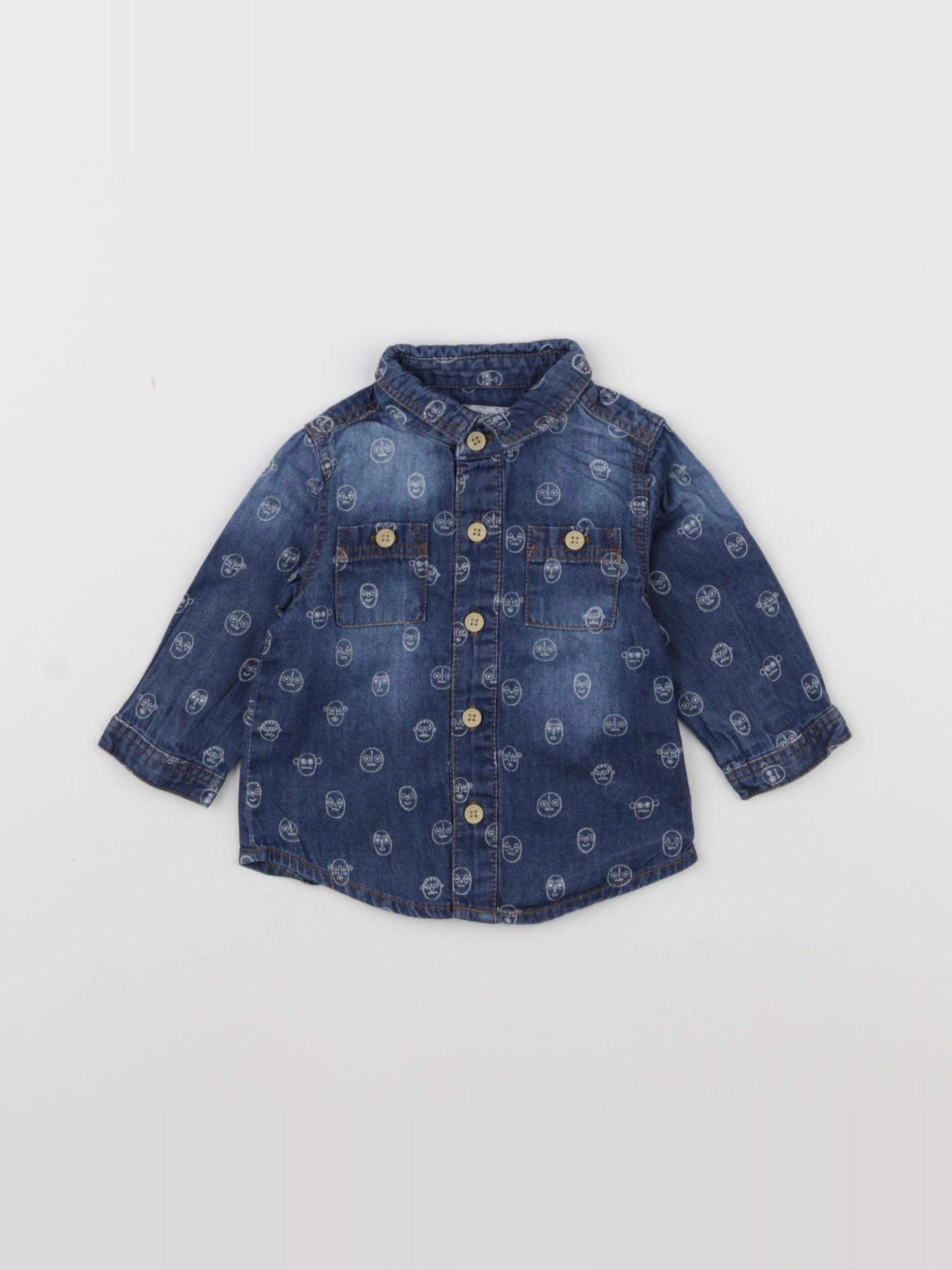 Vertbaudet - chemise bleu - 3 mois
