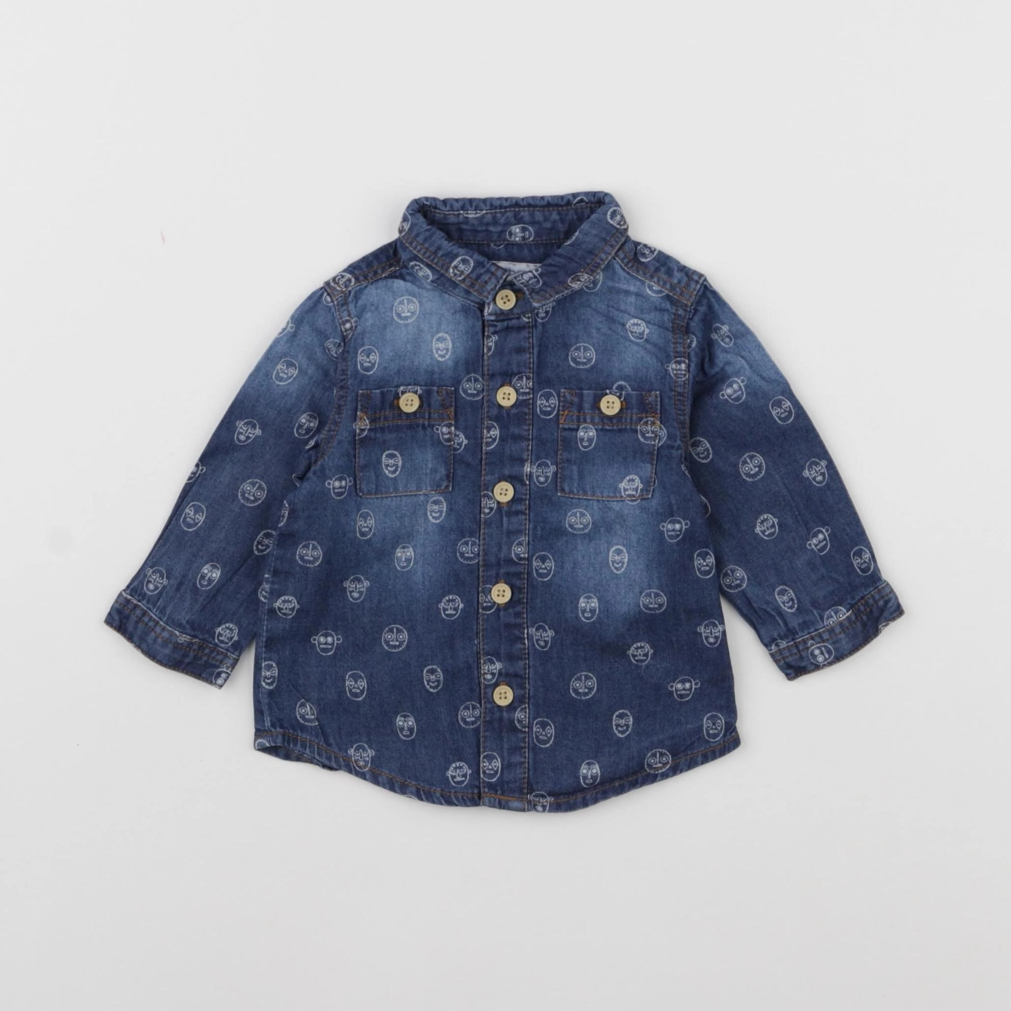 Vertbaudet - chemise bleu - 3 mois
