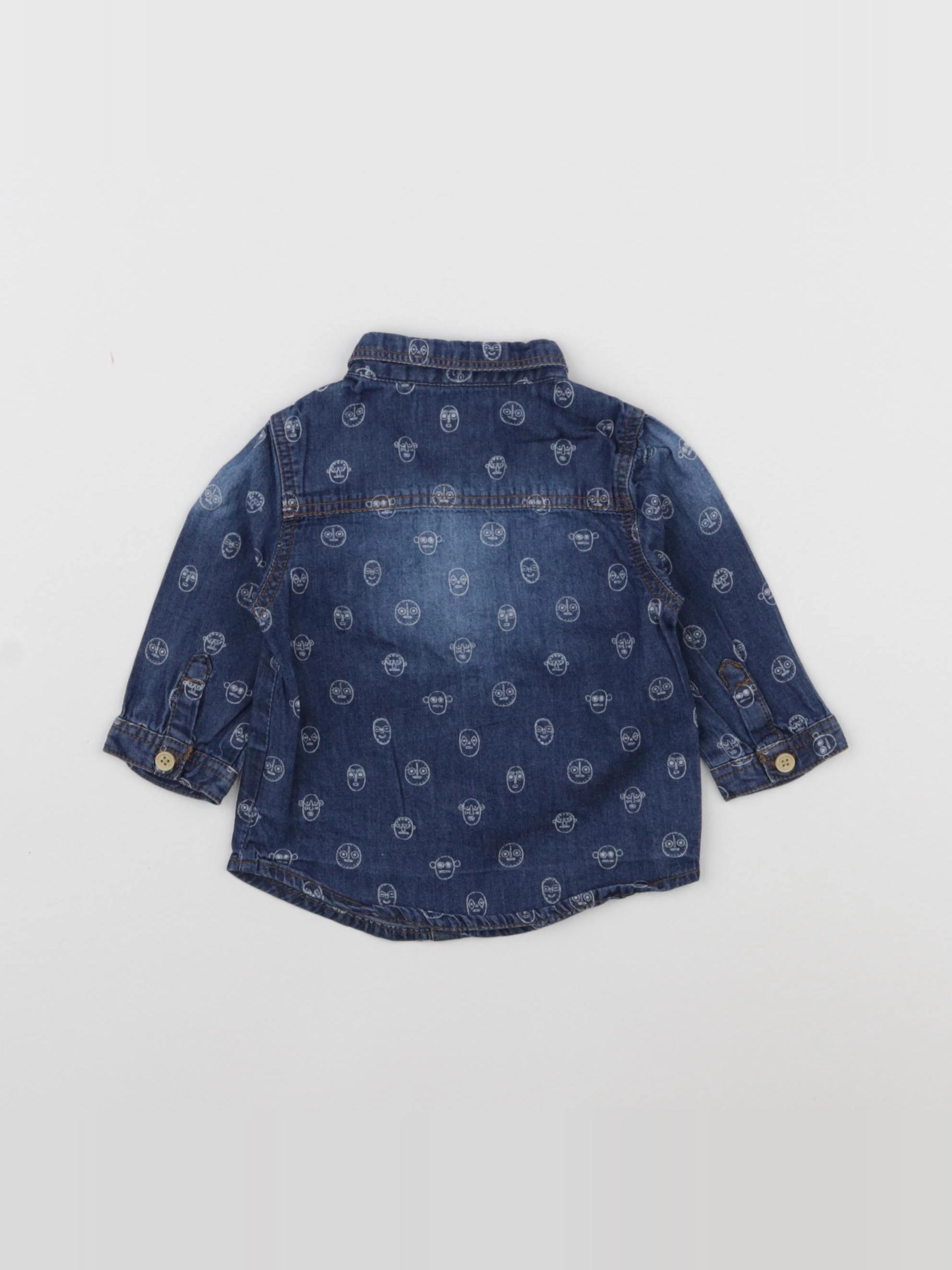Vertbaudet - chemise bleu - 3 mois