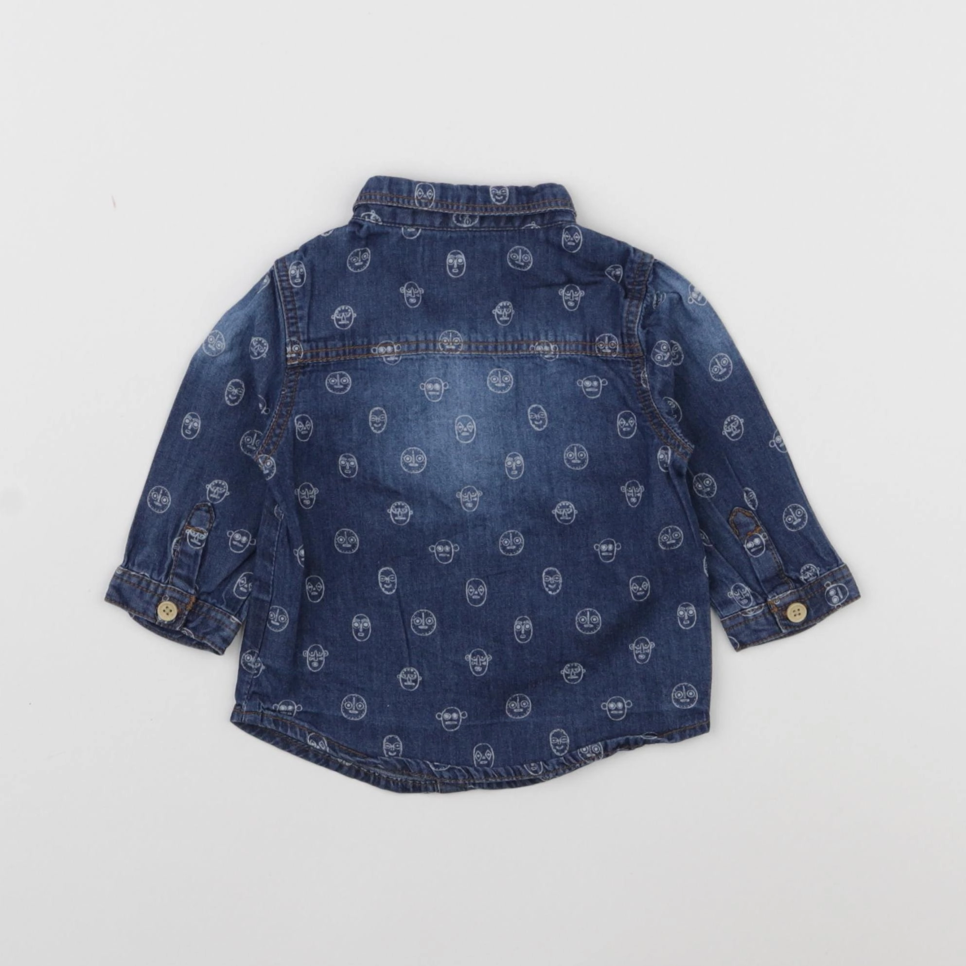 Vertbaudet - chemise bleu - 3 mois