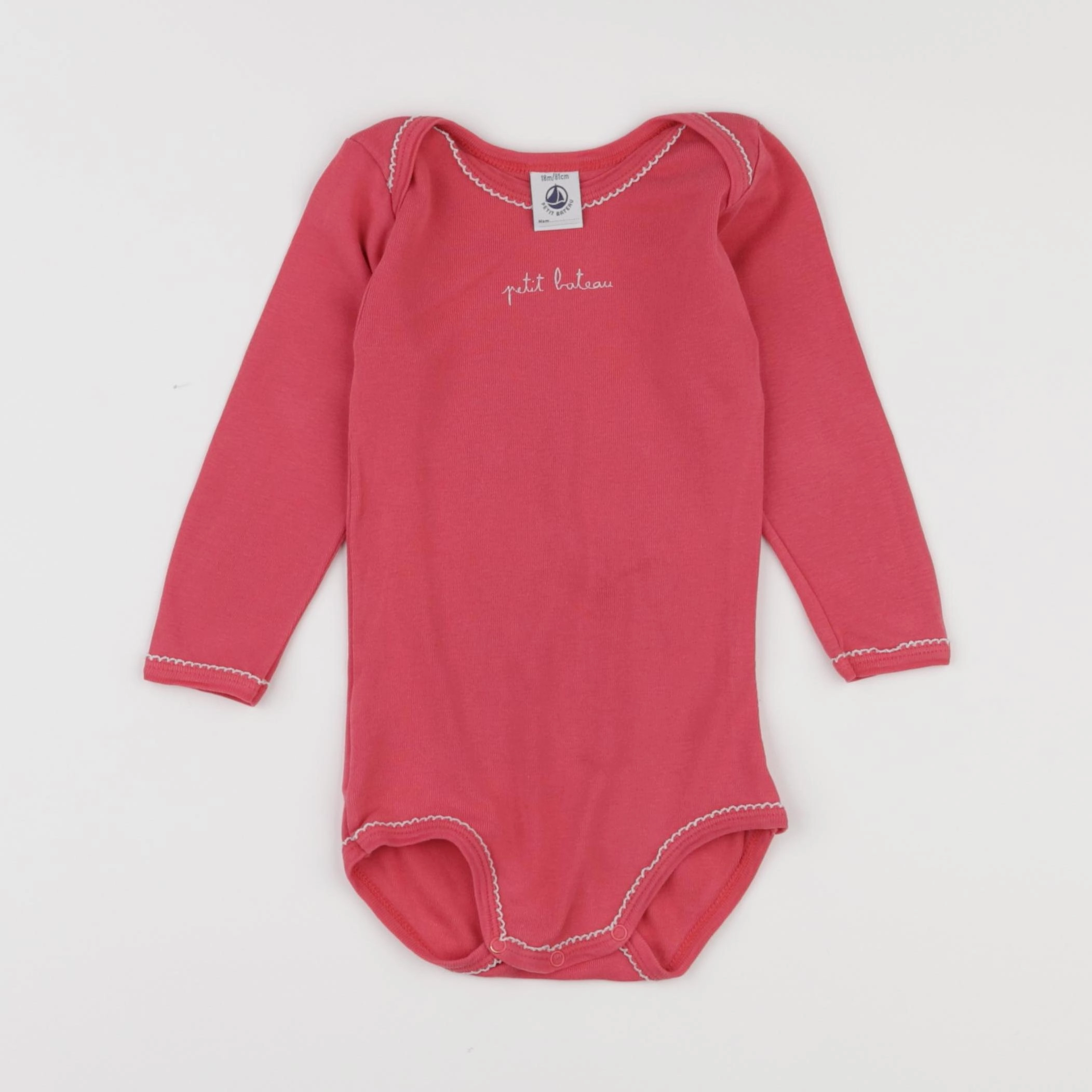 Petit Bateau - body rose - 18 mois