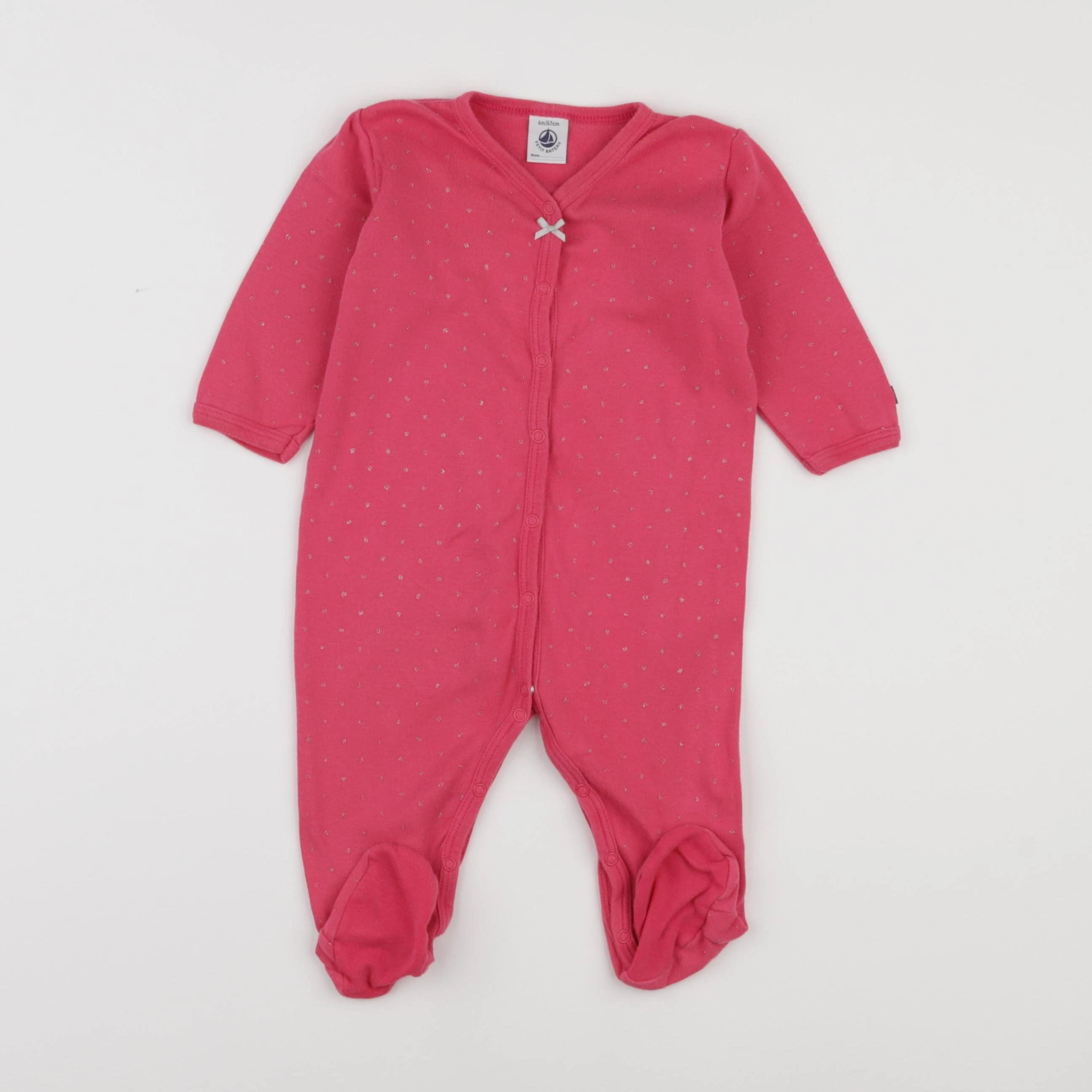 Petit Bateau - pyjama coton rose - 6 mois