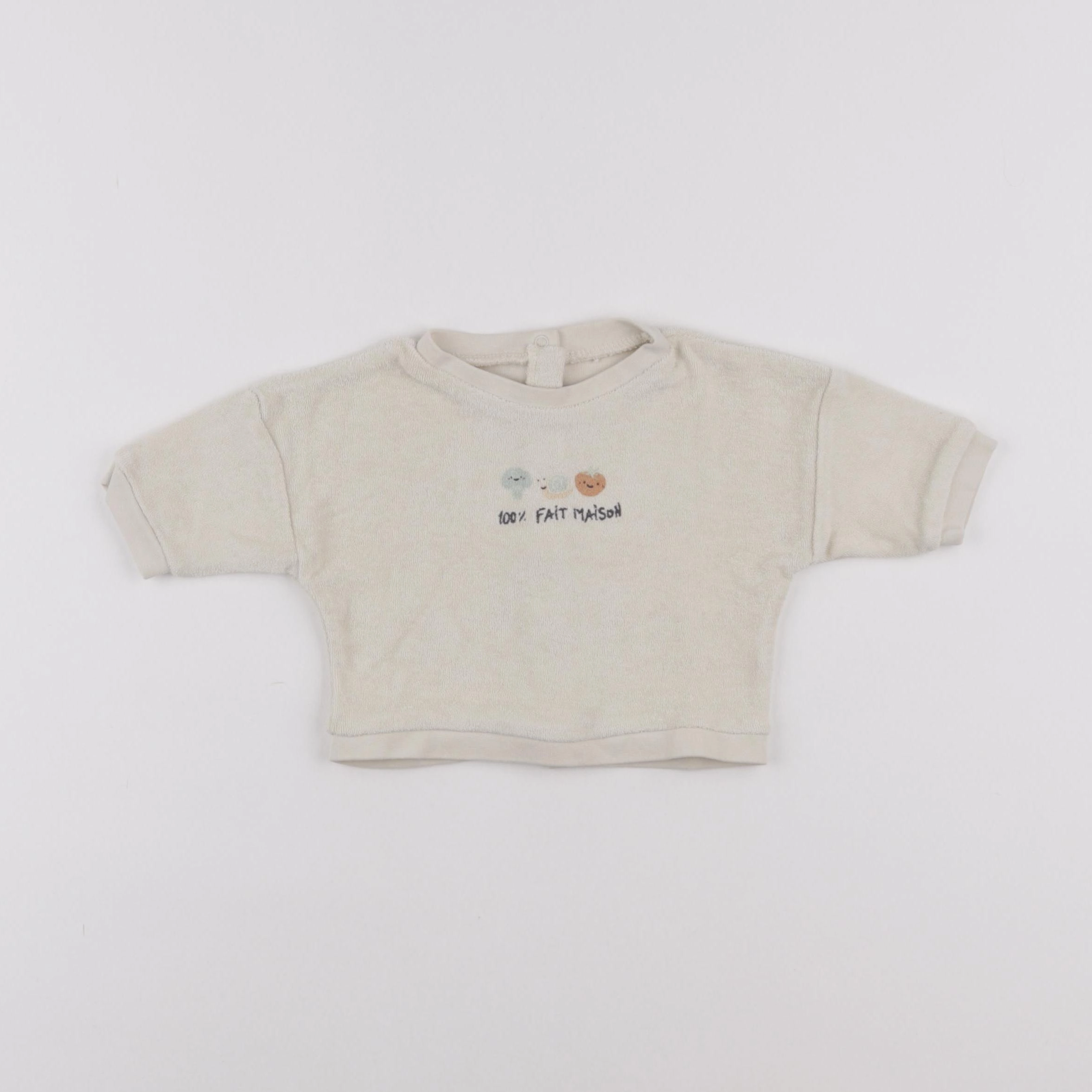 Vertbaudet - sweat beige - 1 mois