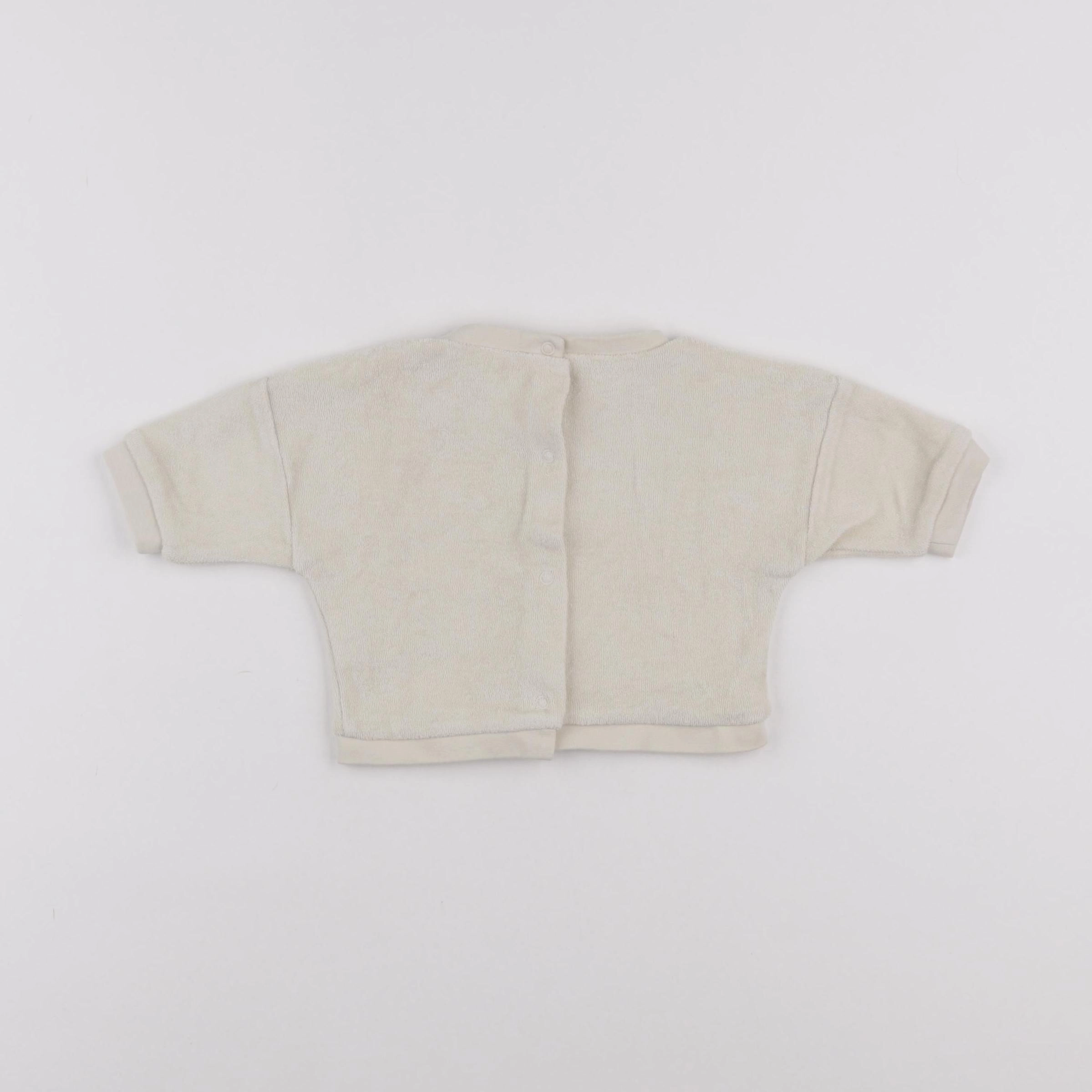 Vertbaudet - sweat beige - 1 mois