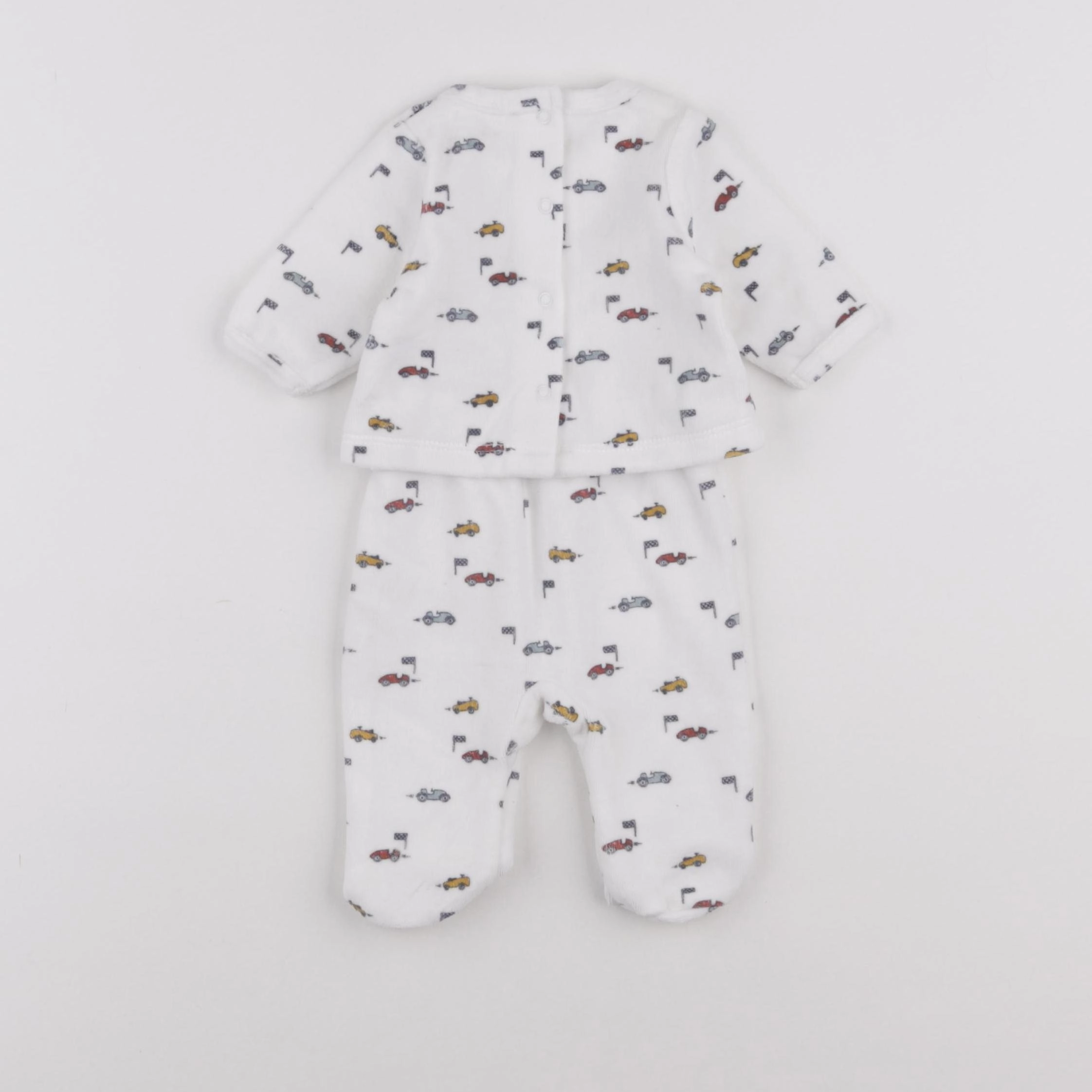 Vertbaudet - pyjama velours blanc - 0 mois