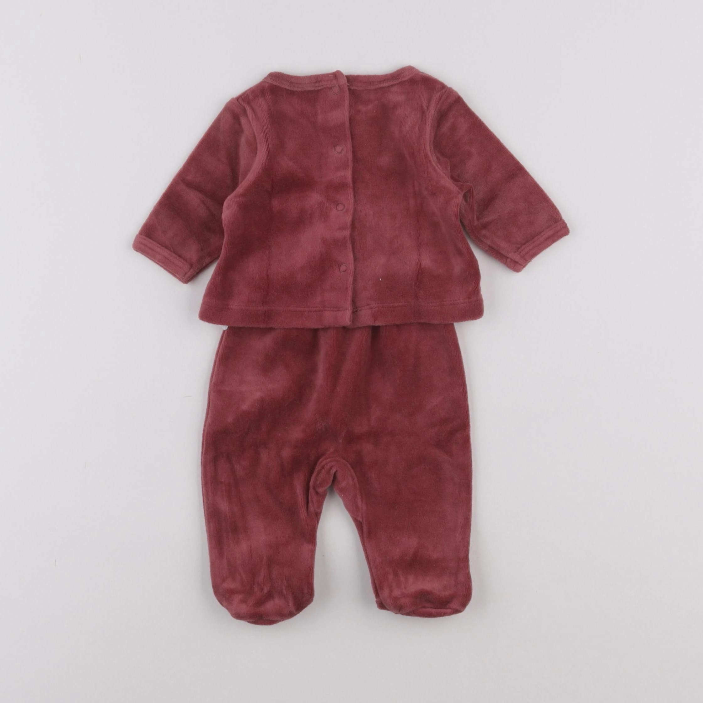 Vertbaudet - pyjama velours rouge - 0 mois