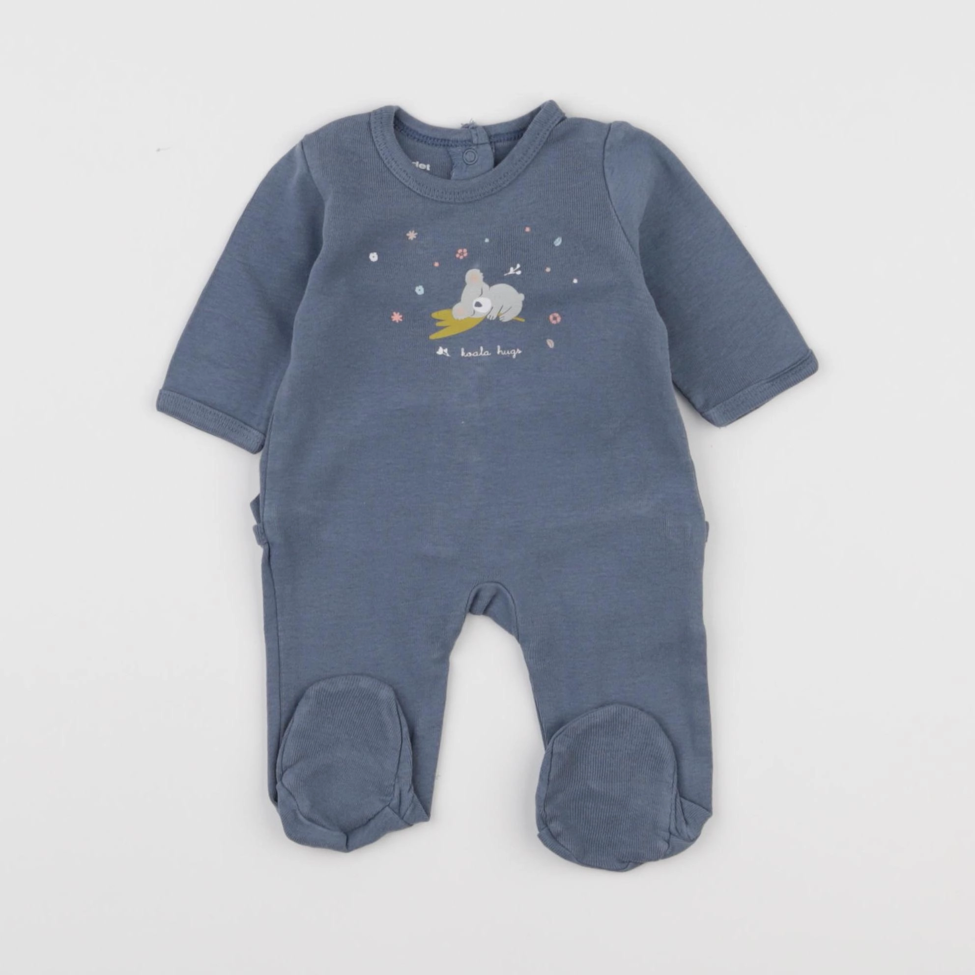 Vertbaudet - pyjama coton bleu - 1 mois