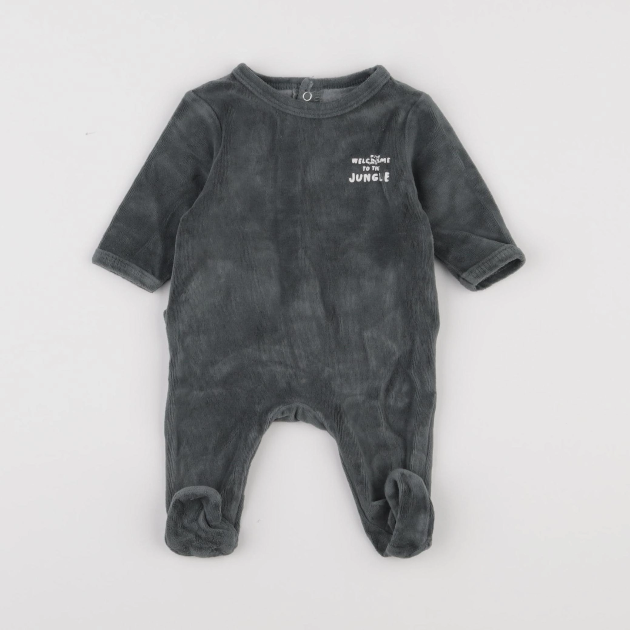 Vertbaudet - pyjama velours vert - 1 mois