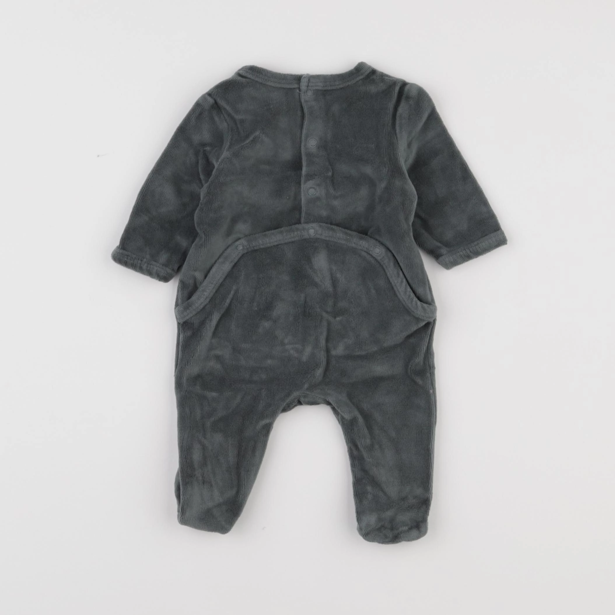 Vertbaudet - pyjama velours vert - 1 mois