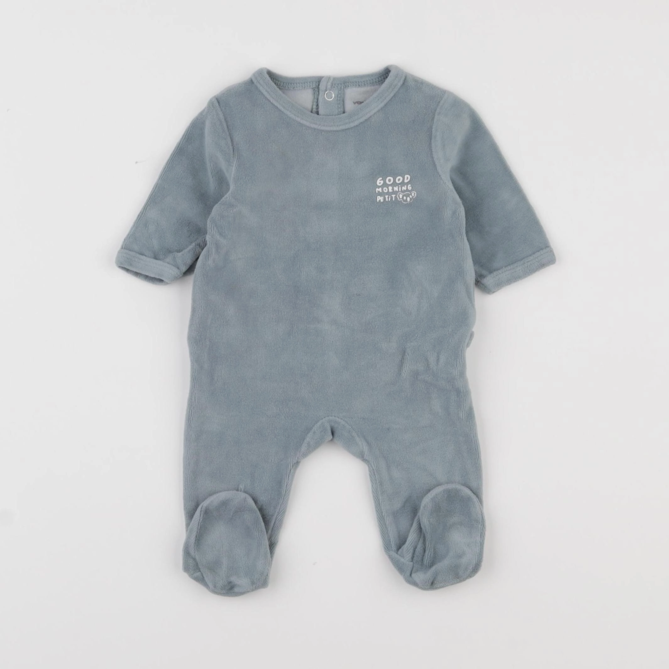 Vertbaudet - pyjama velours bleu - 1 mois