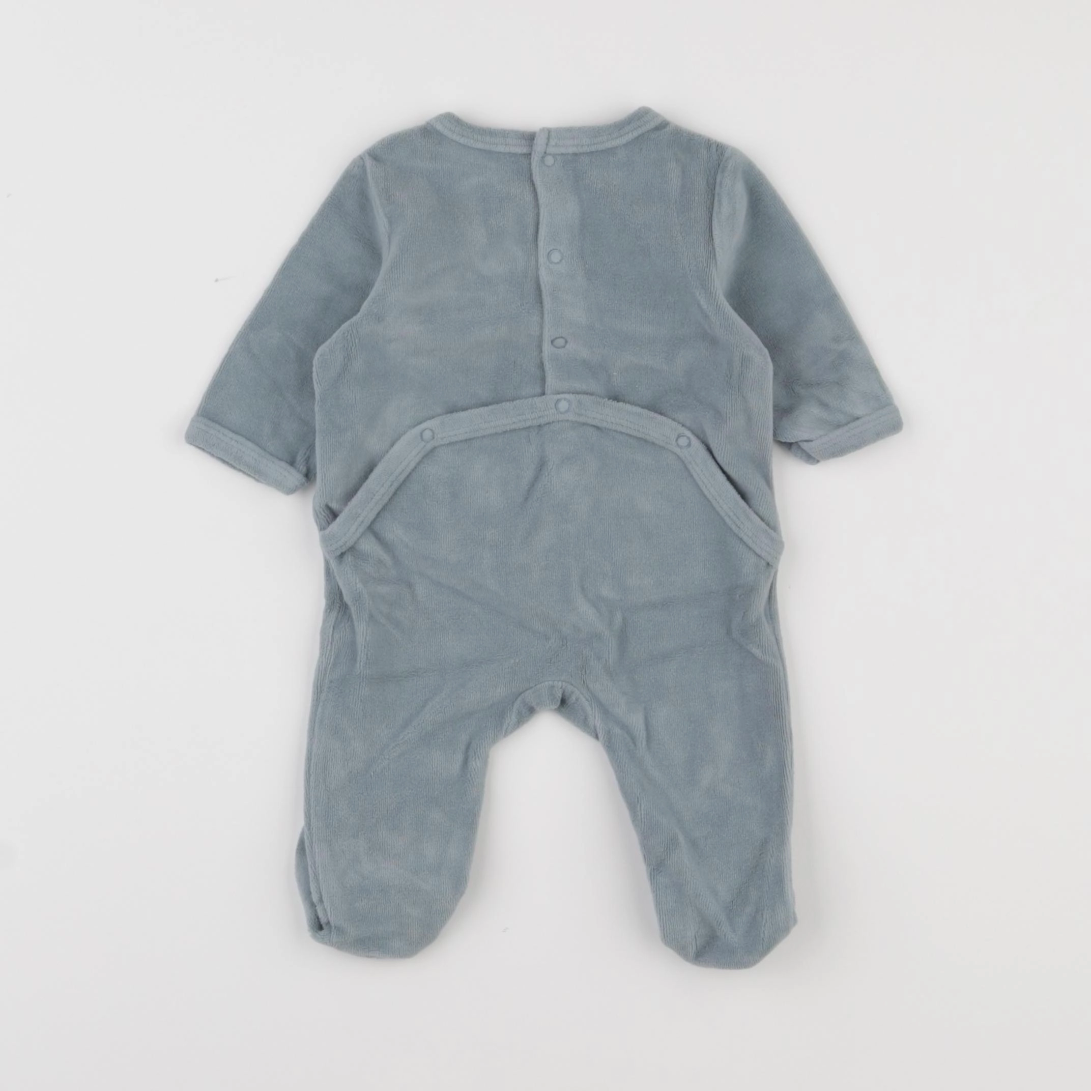 Vertbaudet - pyjama velours bleu - 1 mois