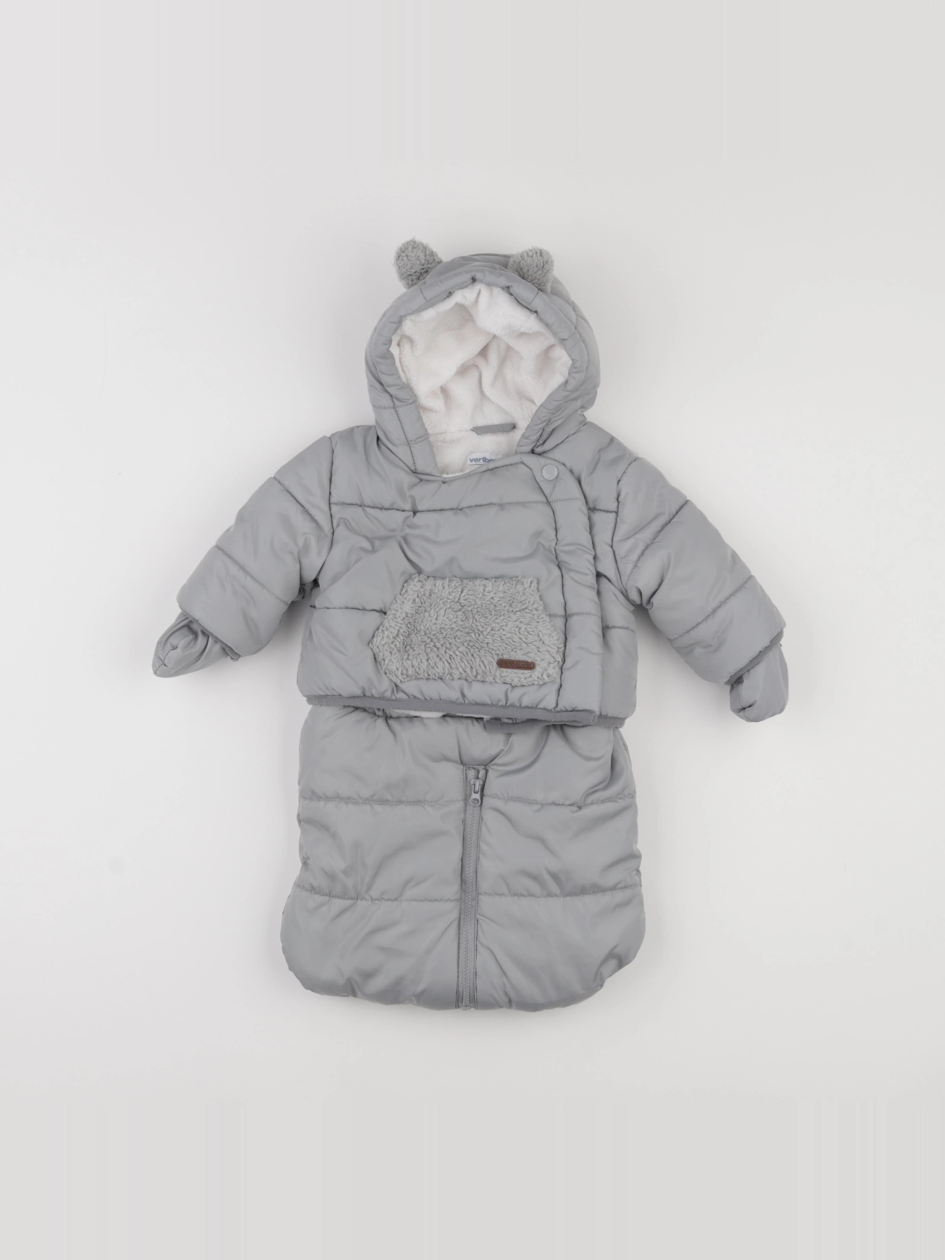 Vertbaudet - combi-pilote gris - 1 mois