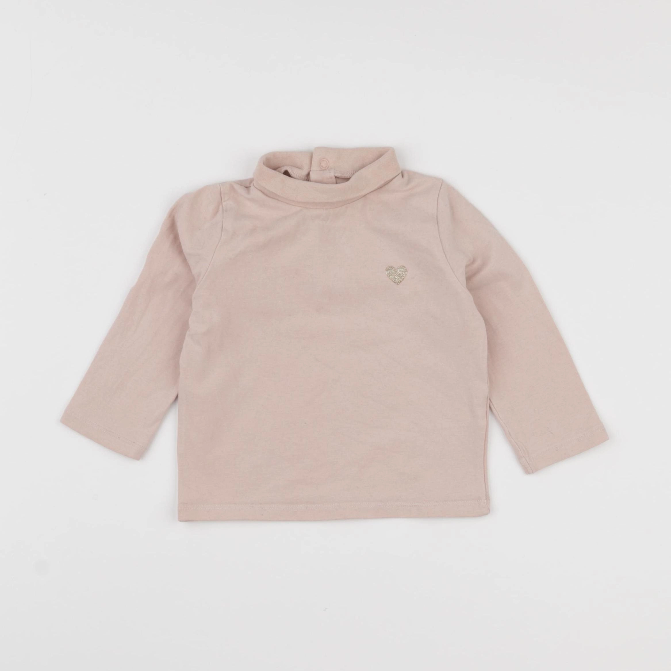 Vertbaudet - sous-pull rose - 12 mois