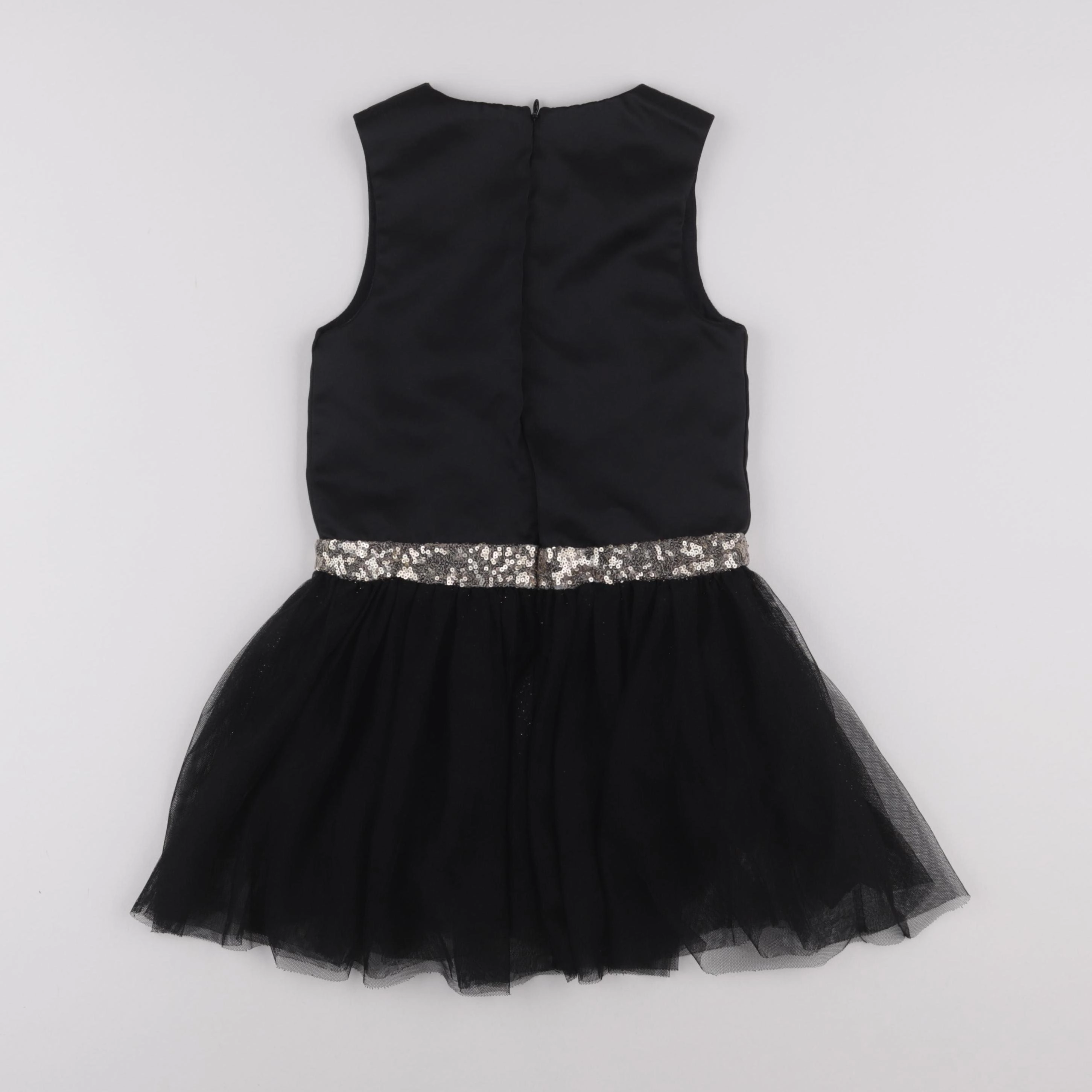 Vertbaudet - robe noir, or - 7 ans