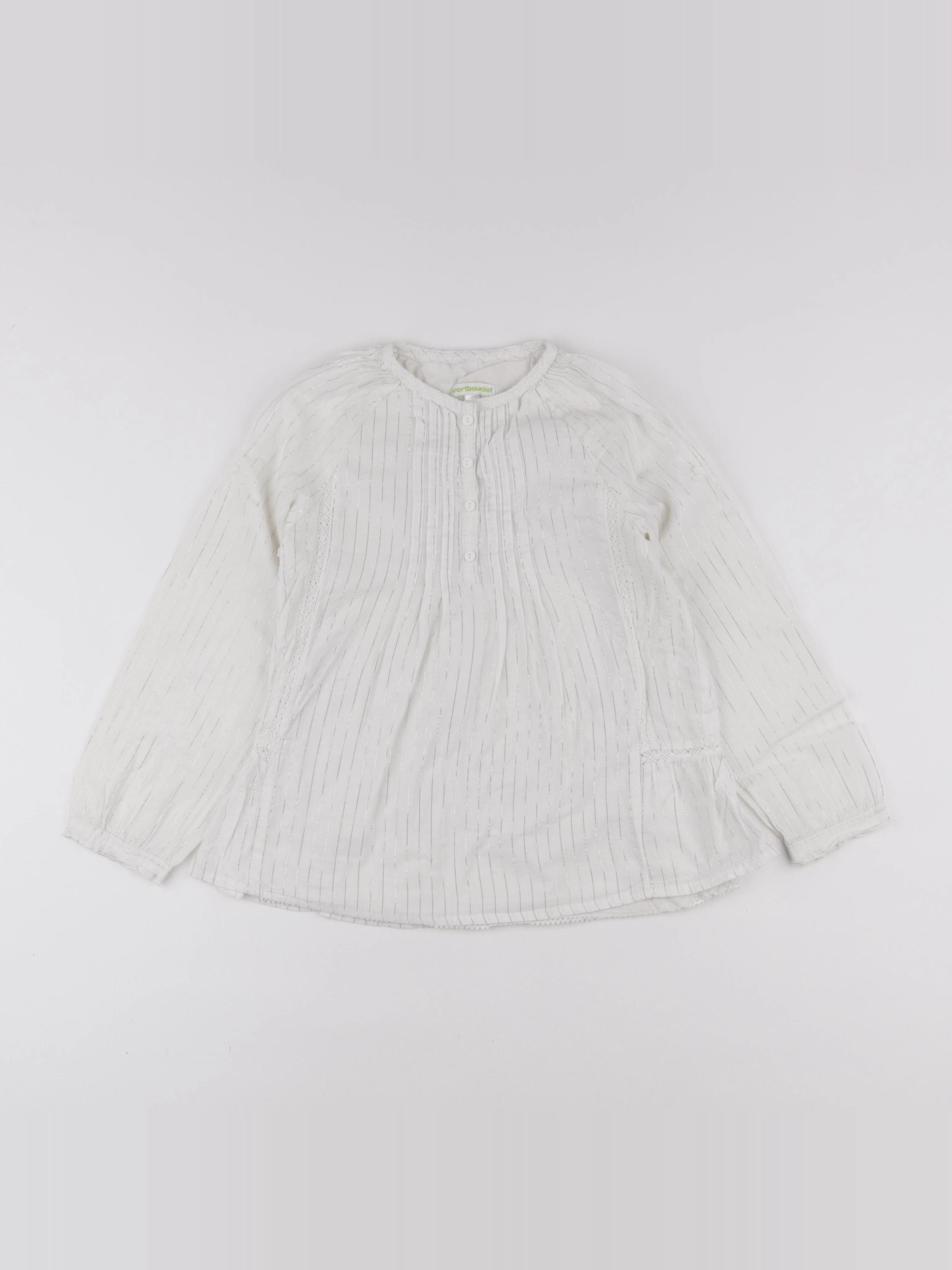 Vertbaudet - blouse blanc, argent - 8 ans