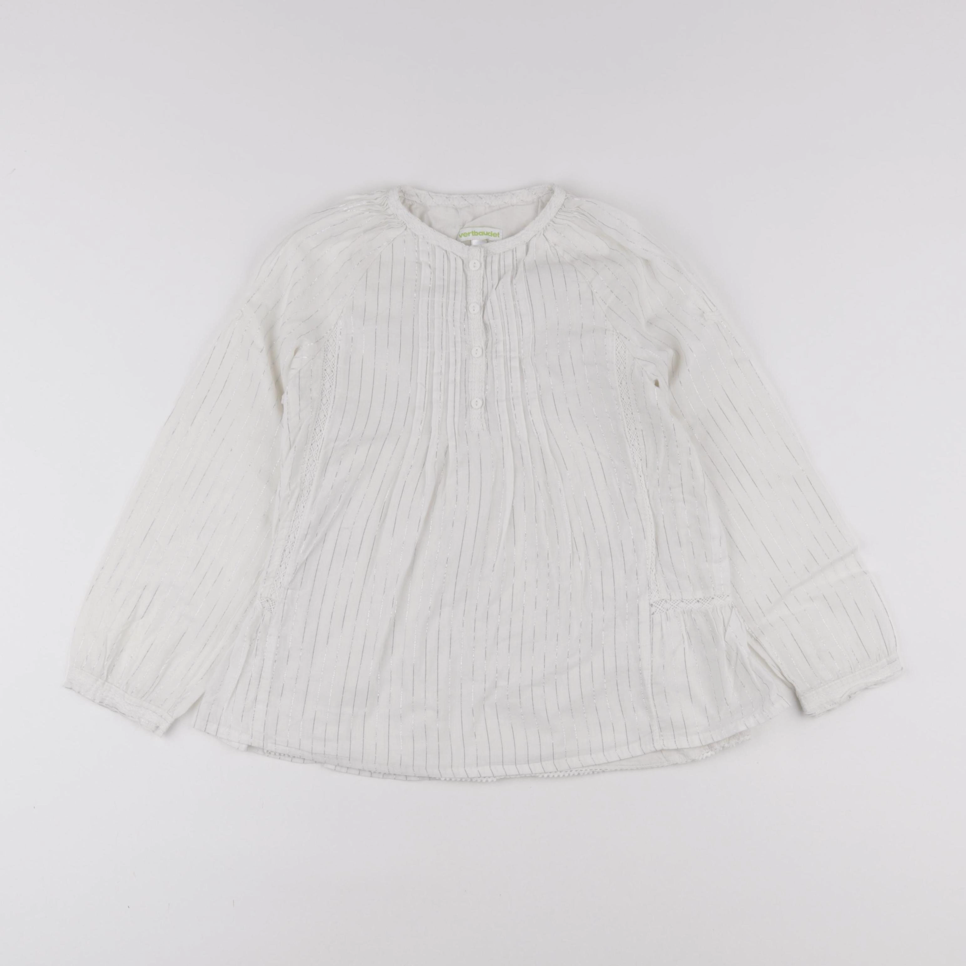 Vertbaudet - blouse blanc, argent - 8 ans