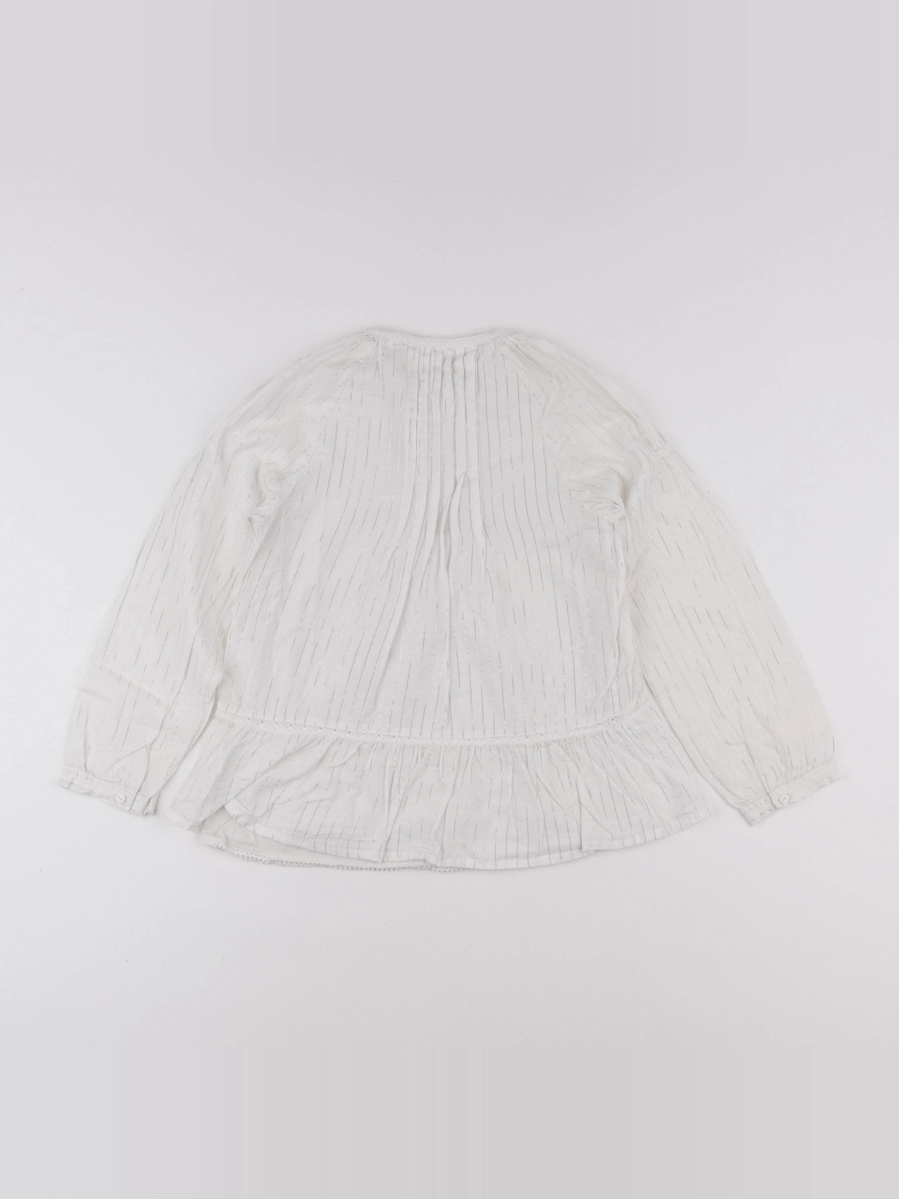 Vertbaudet - blouse blanc, argent - 8 ans