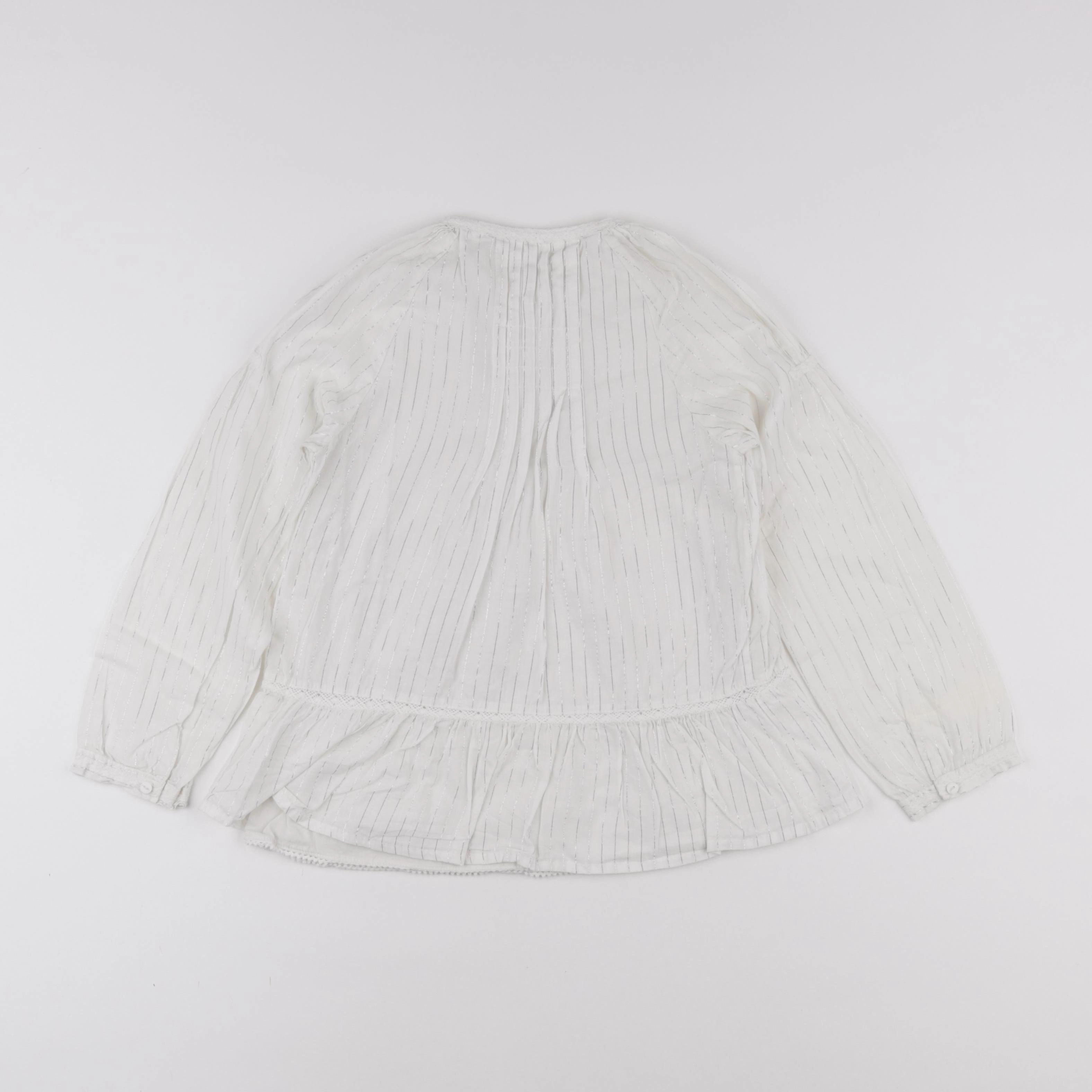Vertbaudet - blouse blanc, argent - 8 ans