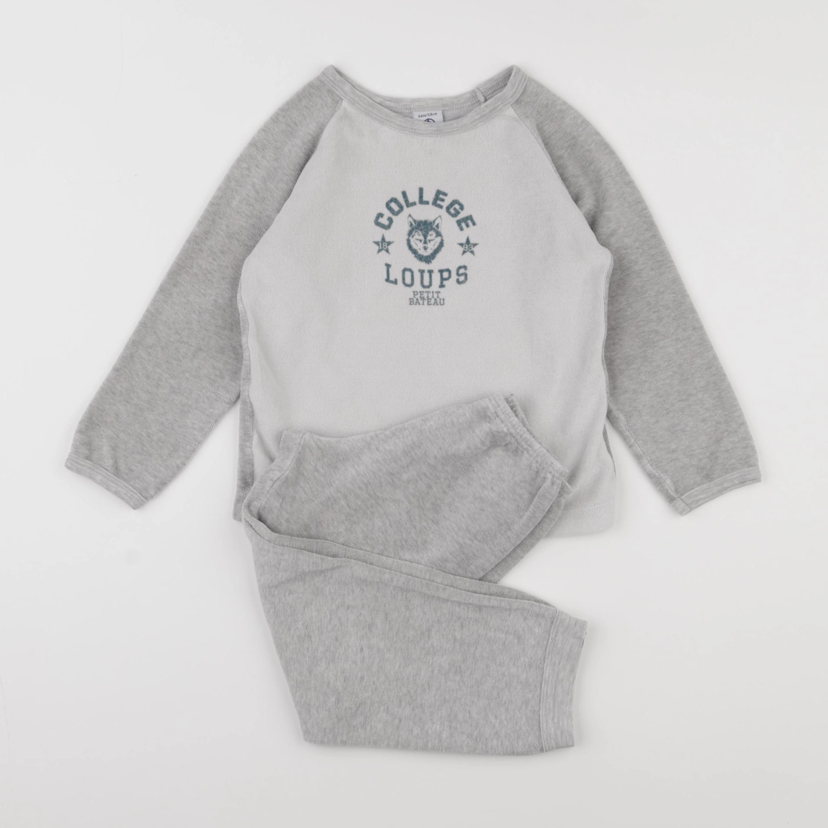 Petit Bateau - pyjama coton gris - 6 ans