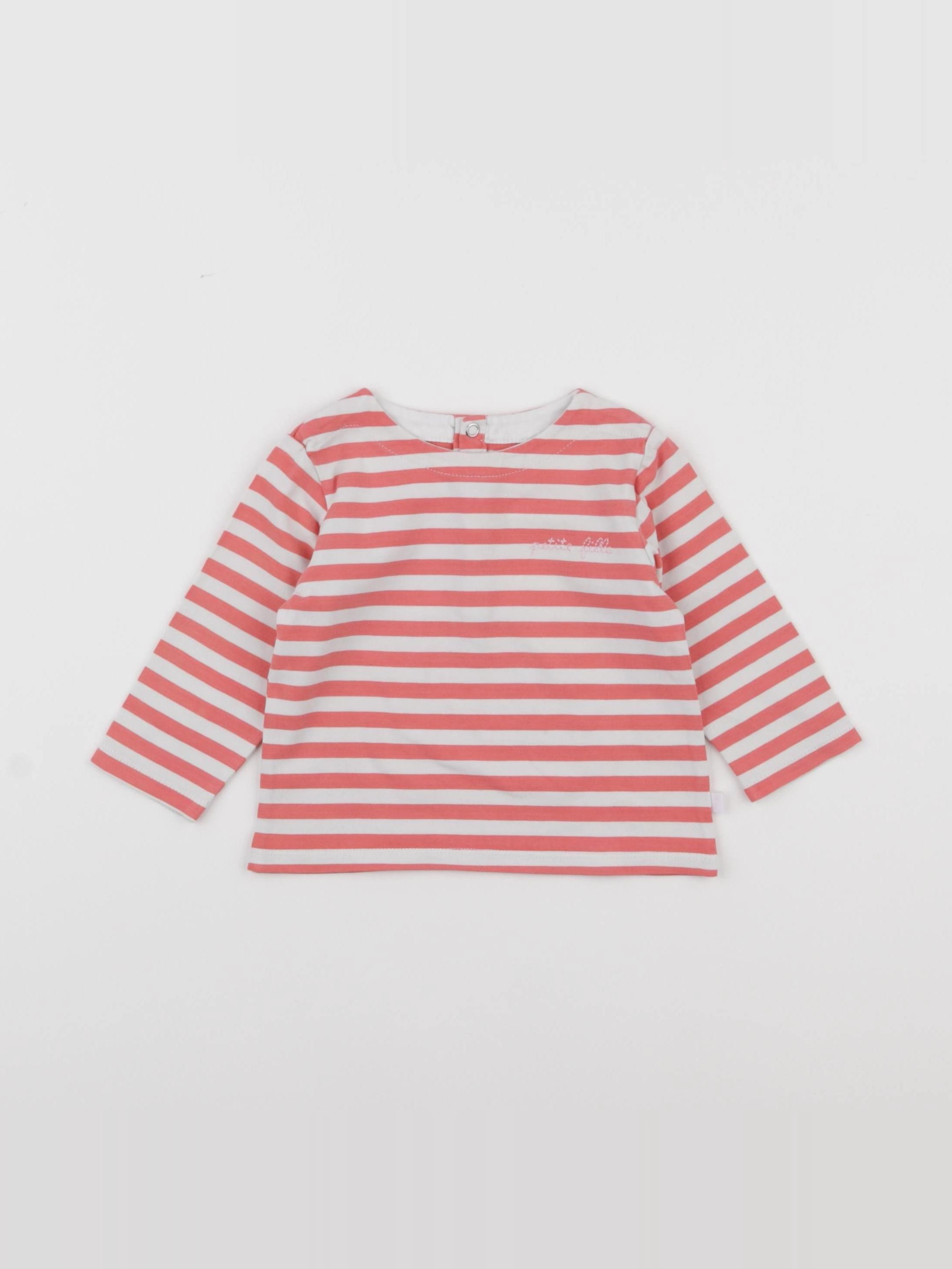 Jacadi - tee-shirt blanc, rose - 6 mois