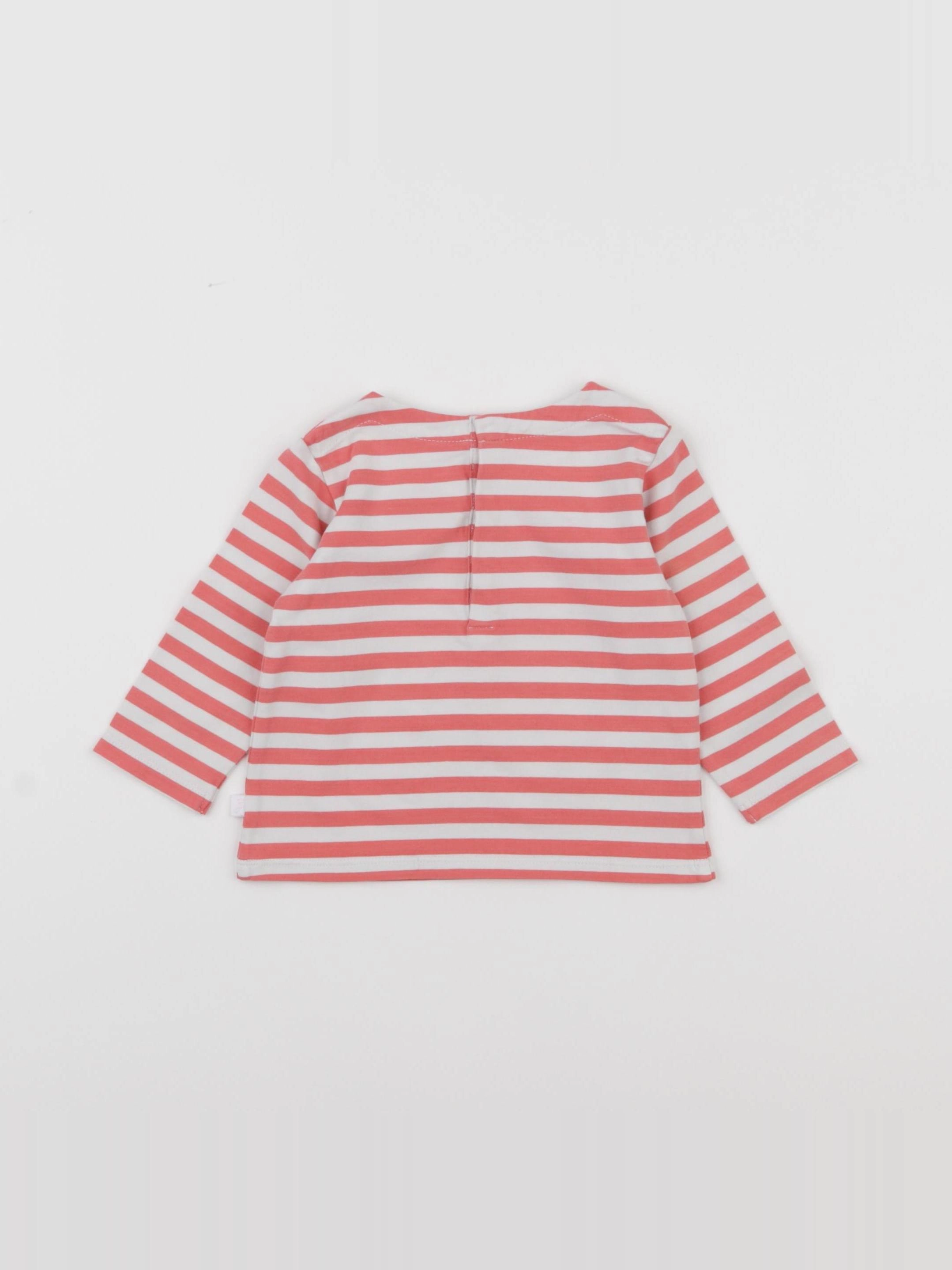 Jacadi - tee-shirt blanc, rose - 6 mois