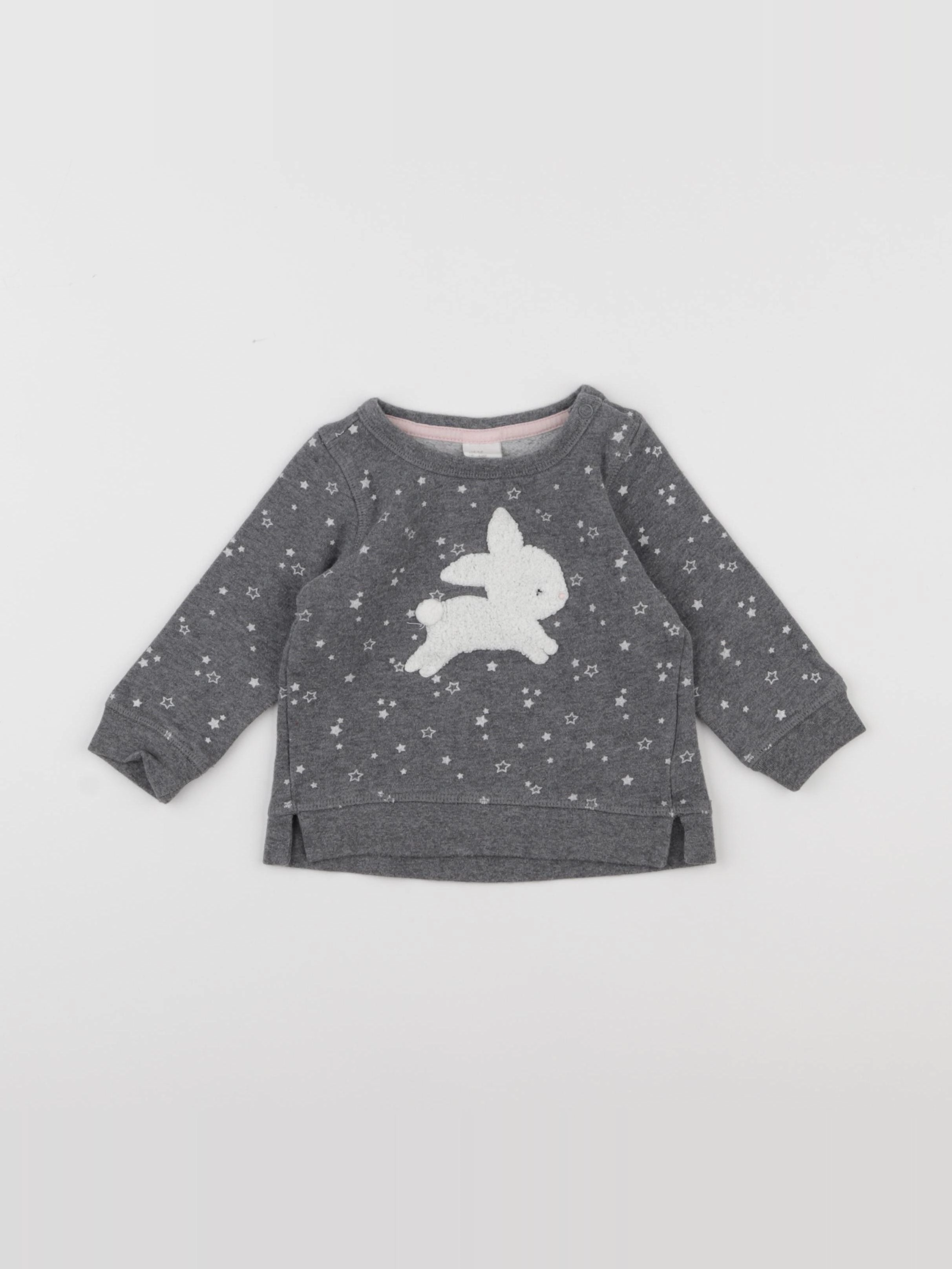 H&M - sweat gris - 3/6 mois