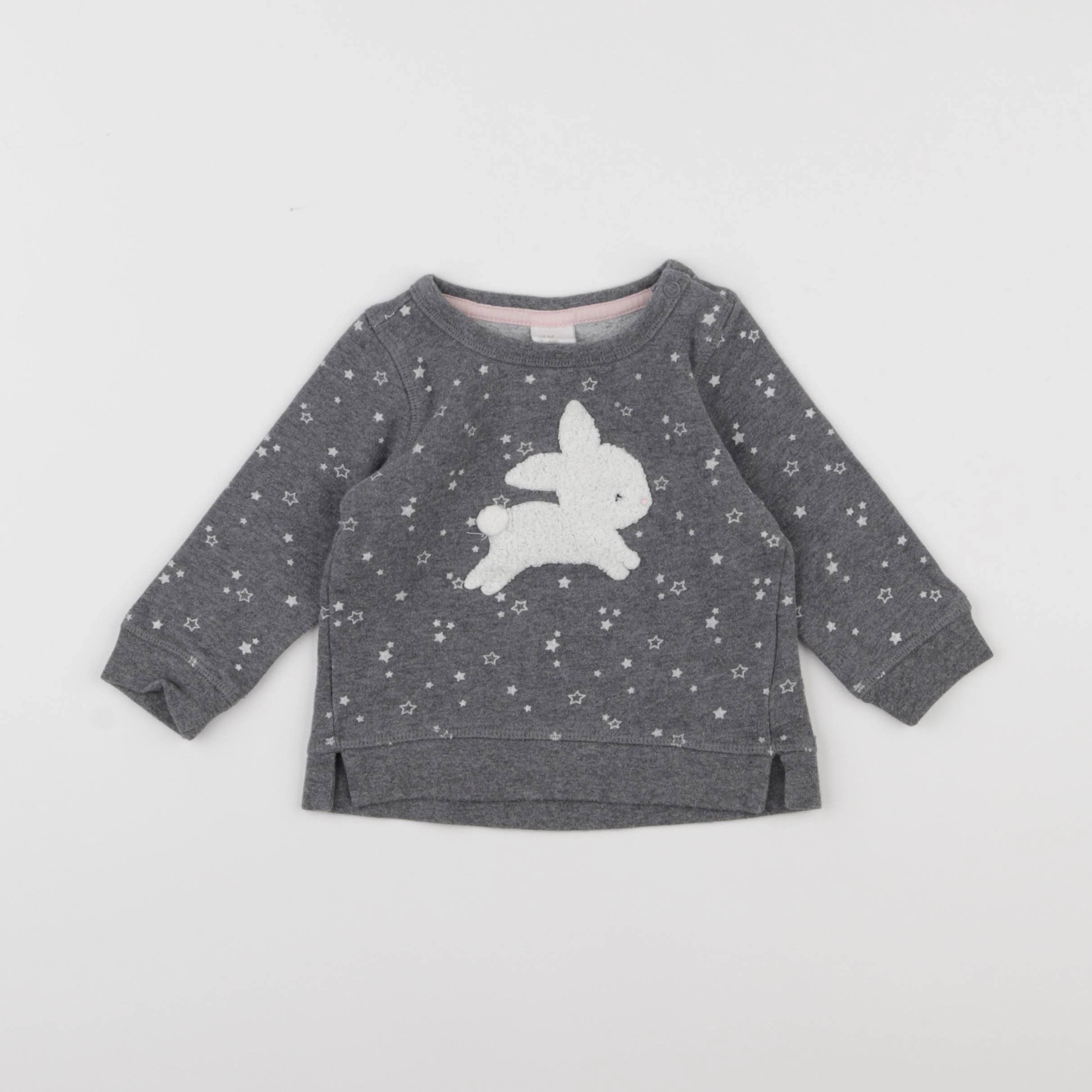 H&M - sweat gris - 3/6 mois