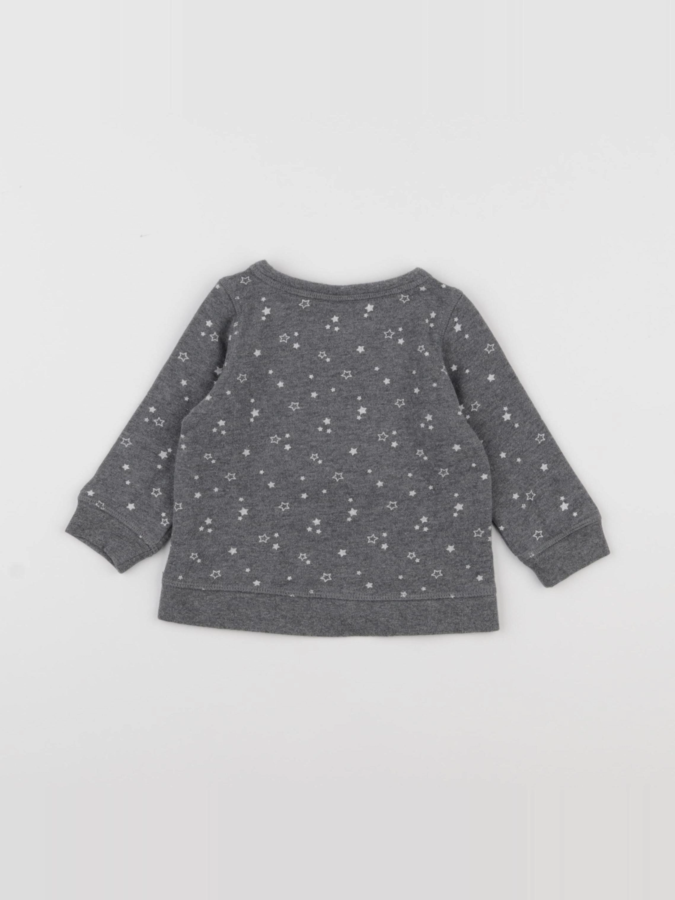 H&M - sweat gris - 3/6 mois