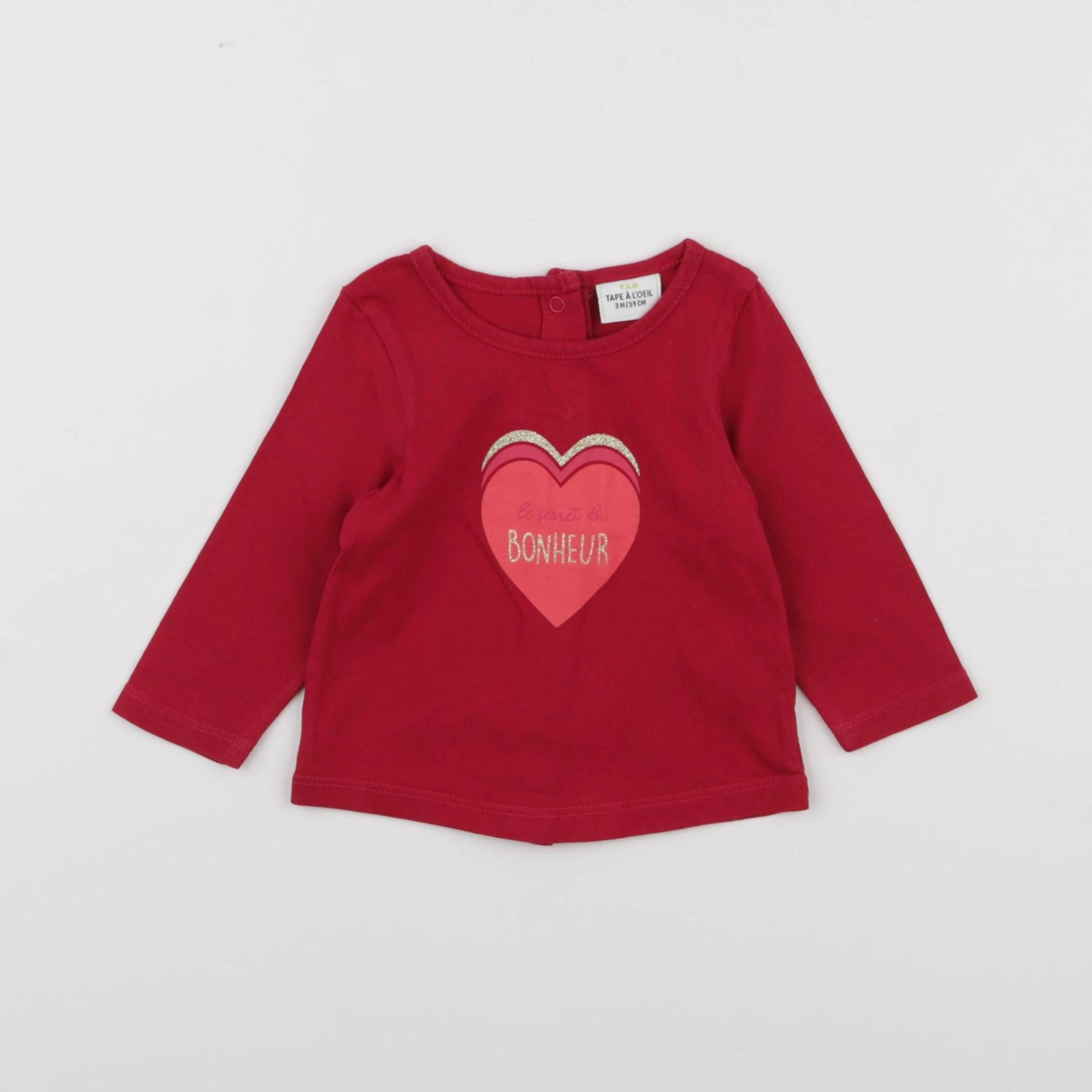 Tape à l'oeil - tee-shirt rose - 3 mois