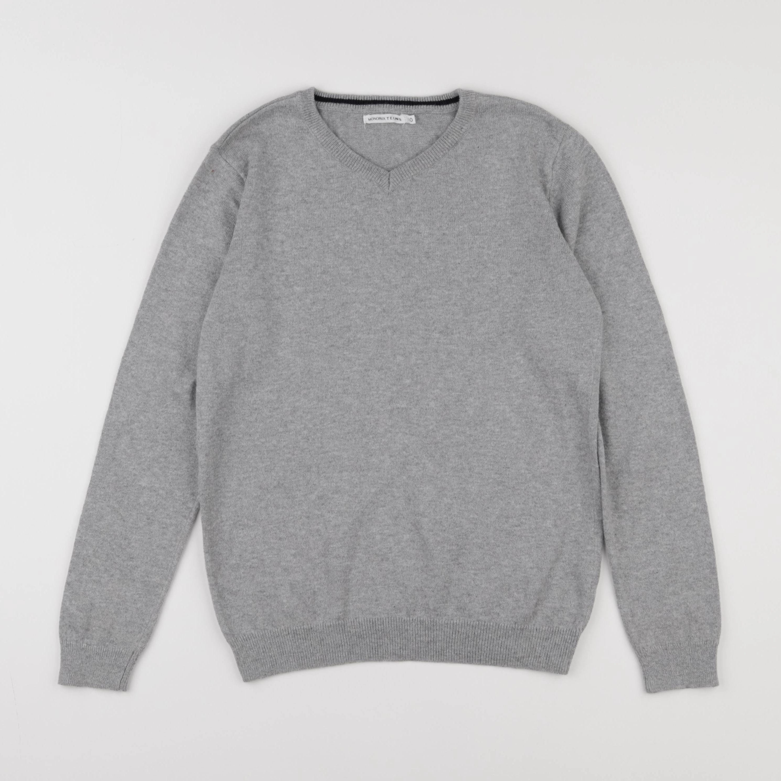 Monoprix - pull gris - 10 ans